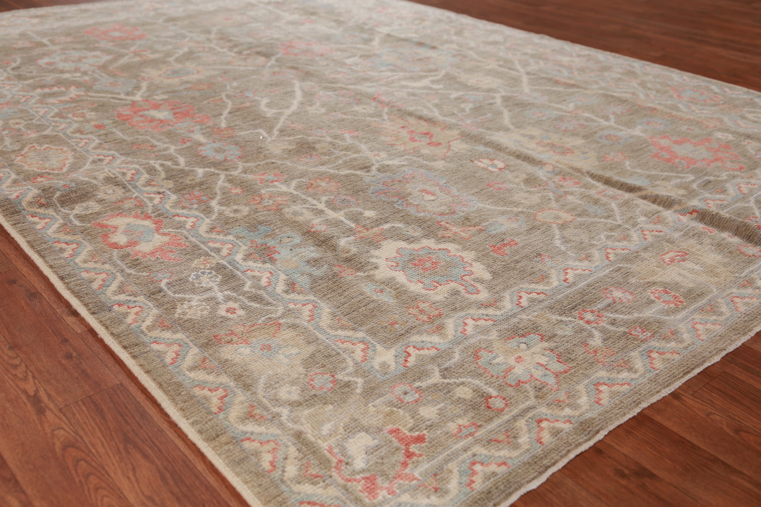 Vegetable Dye Floral Oushak Turkish Area Rug 6x9