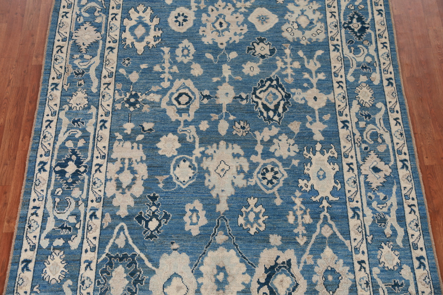 Handmade Blue Oushak Vegetable Dye Area Rug 6x9