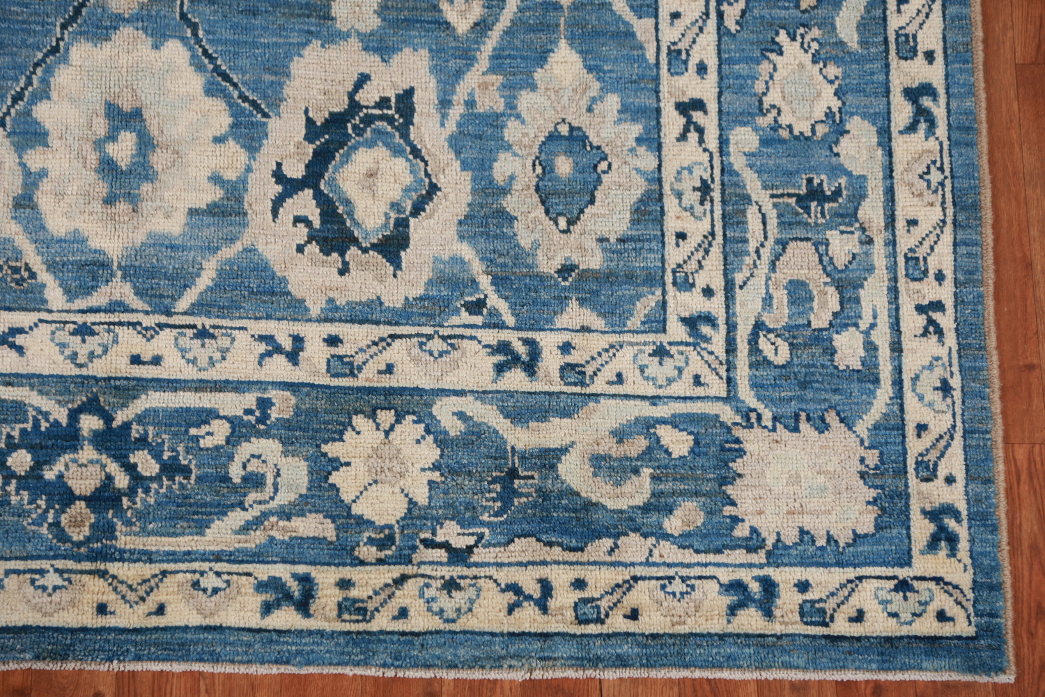 Handmade Blue Oushak Vegetable Dye Area Rug 6x9