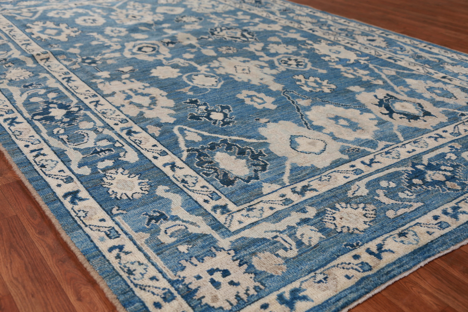 Handmade Blue Oushak Vegetable Dye Area Rug 6x9