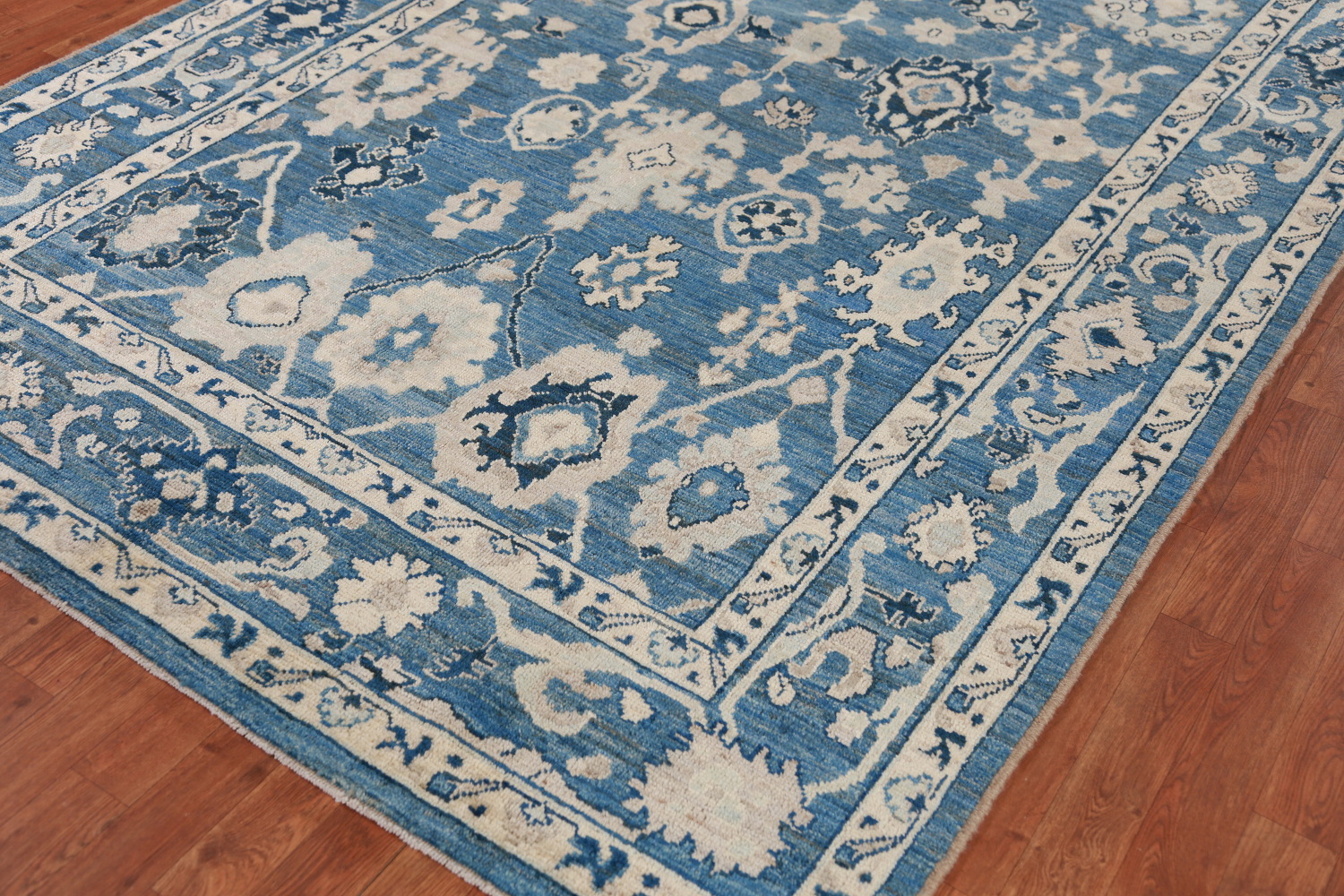 Handmade Blue Oushak Vegetable Dye Area Rug 6x9