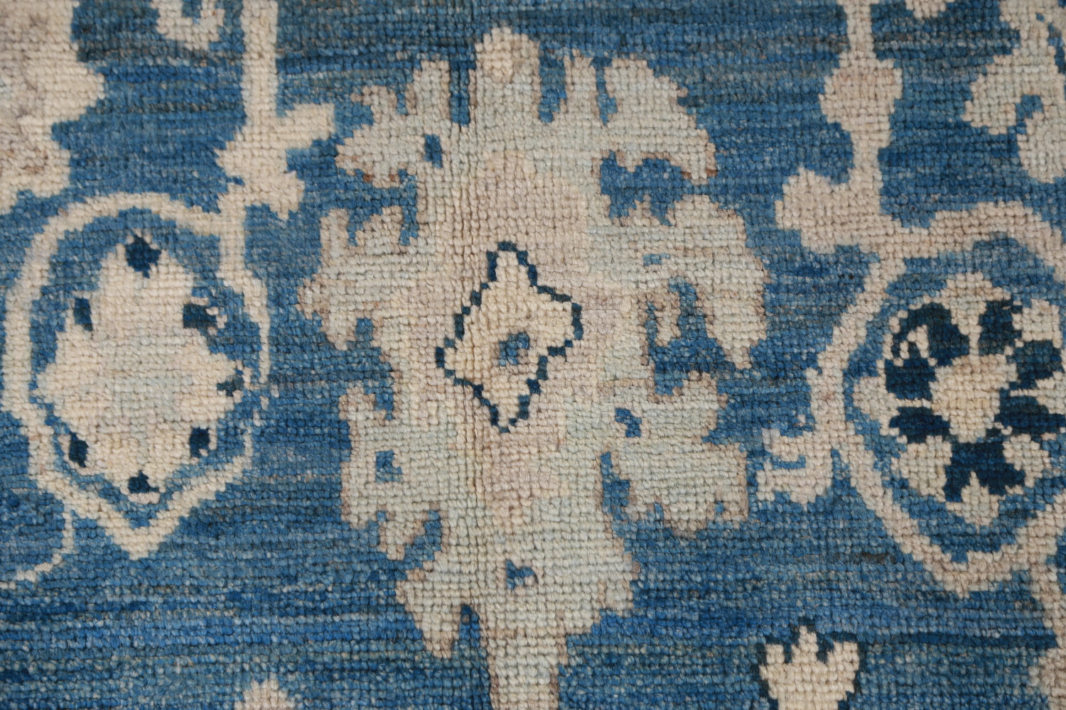 Handmade Blue Oushak Vegetable Dye Area Rug 6x9