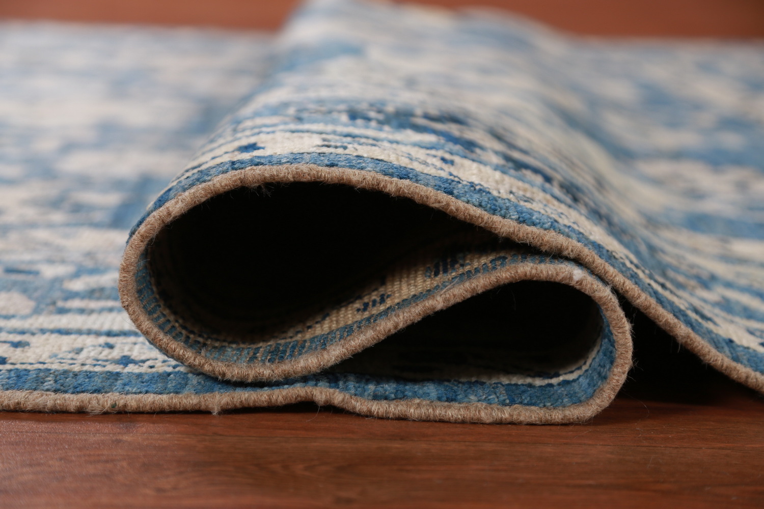 Handmade Blue Oushak Vegetable Dye Area Rug 6x9