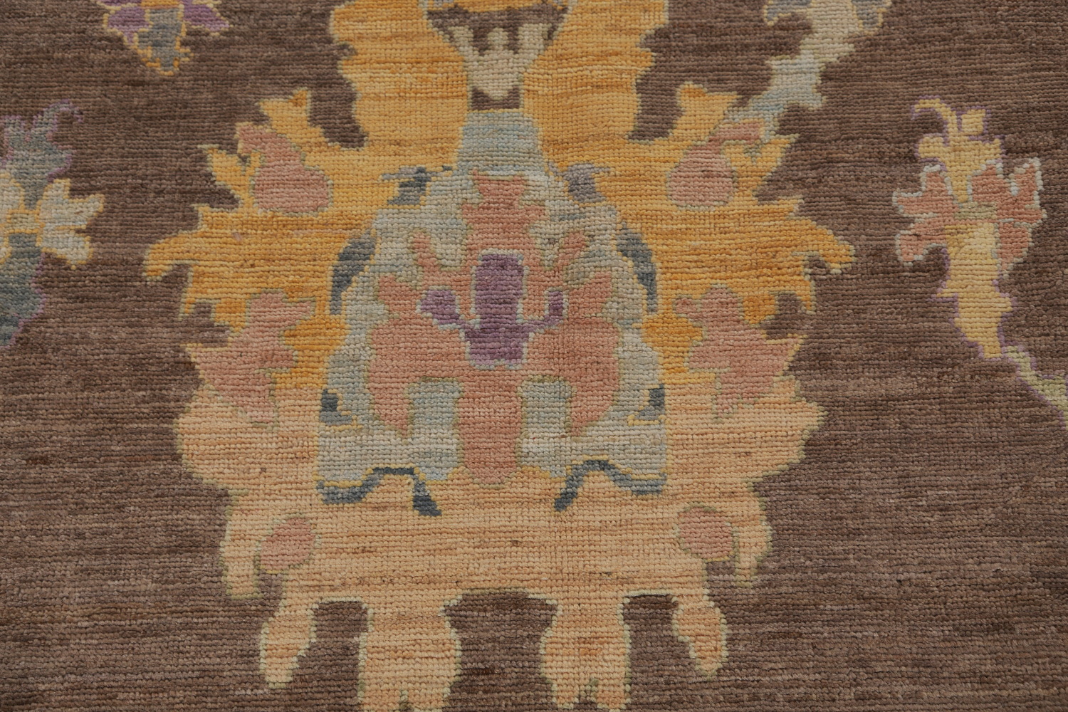 Vegetable Dye Brown Oushak Turkish Area Rug 9x12