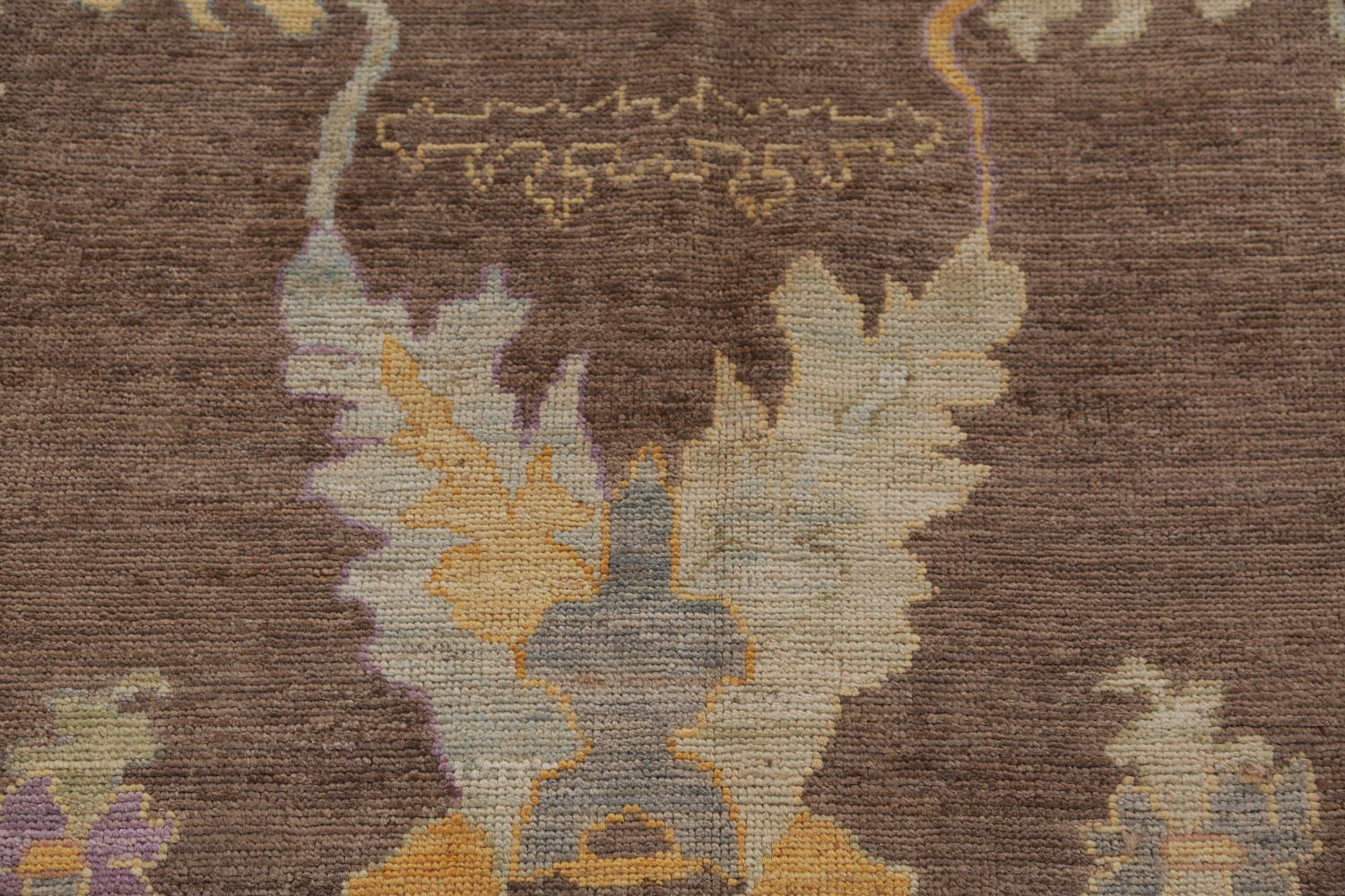 Vegetable Dye Brown Oushak Turkish Area Rug 9x12