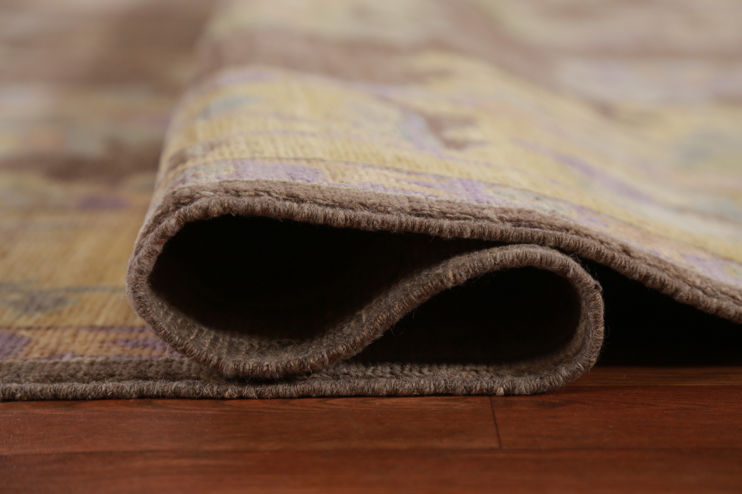 Vegetable Dye Brown Oushak Turkish Area Rug 9x12