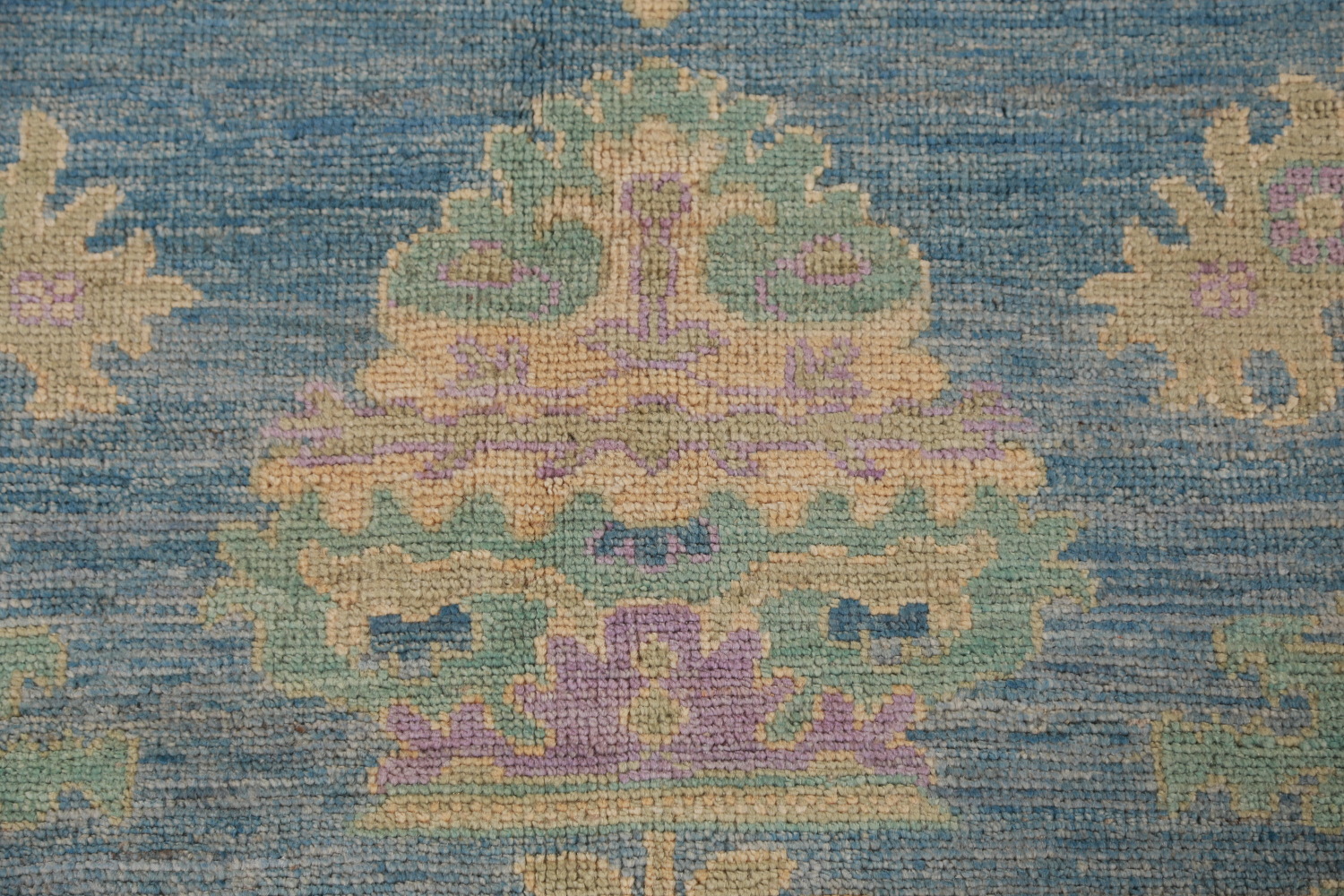 Handmade Blue Oushak Vegetable Dye Area Rug 9x12