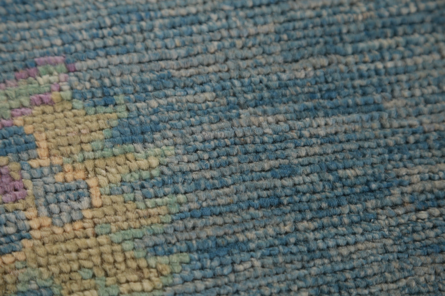 Handmade Blue Oushak Vegetable Dye Area Rug 9x12