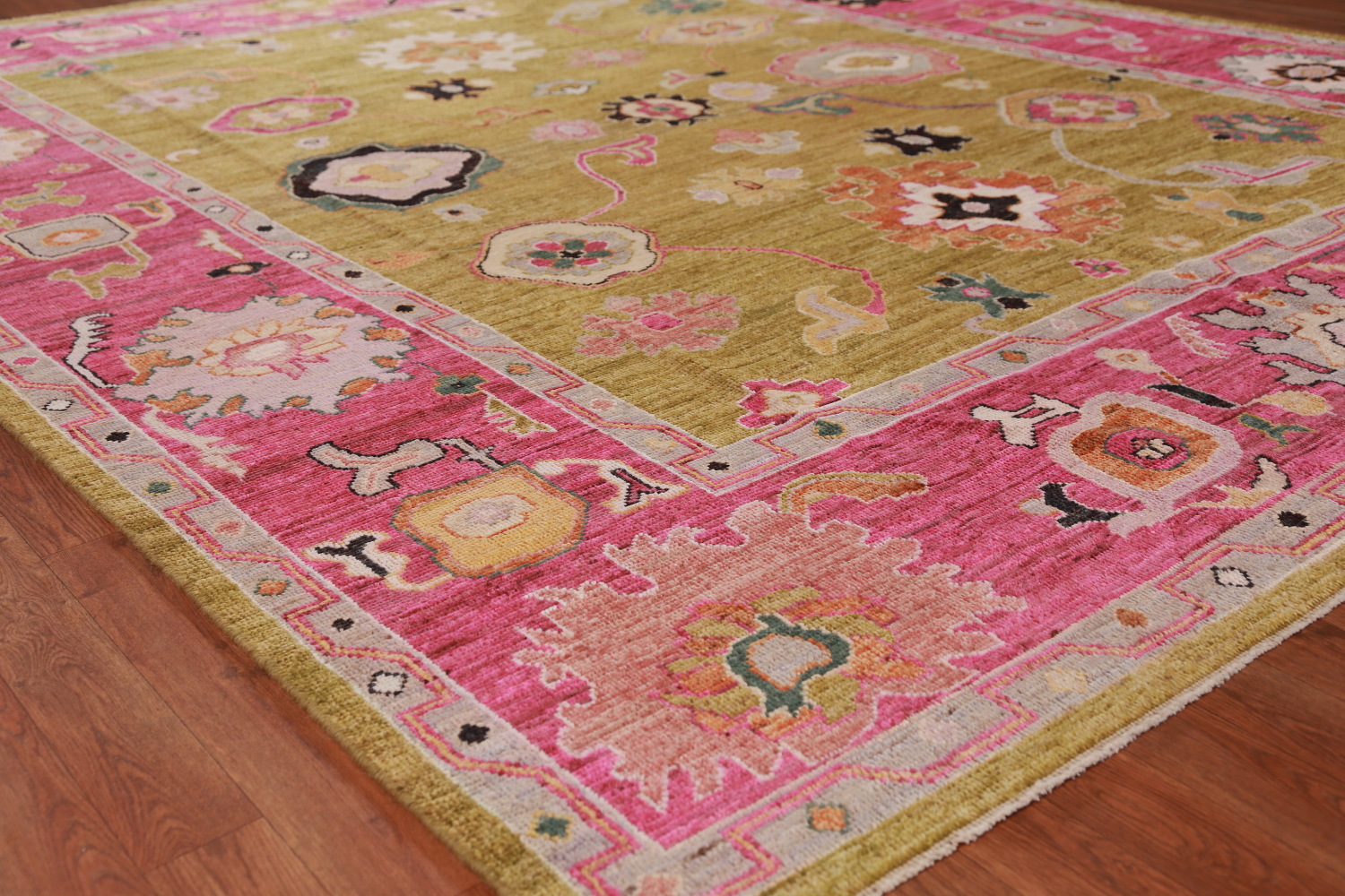 Vegetable Dye Gold Oushak Turkish Area Rug 8x10