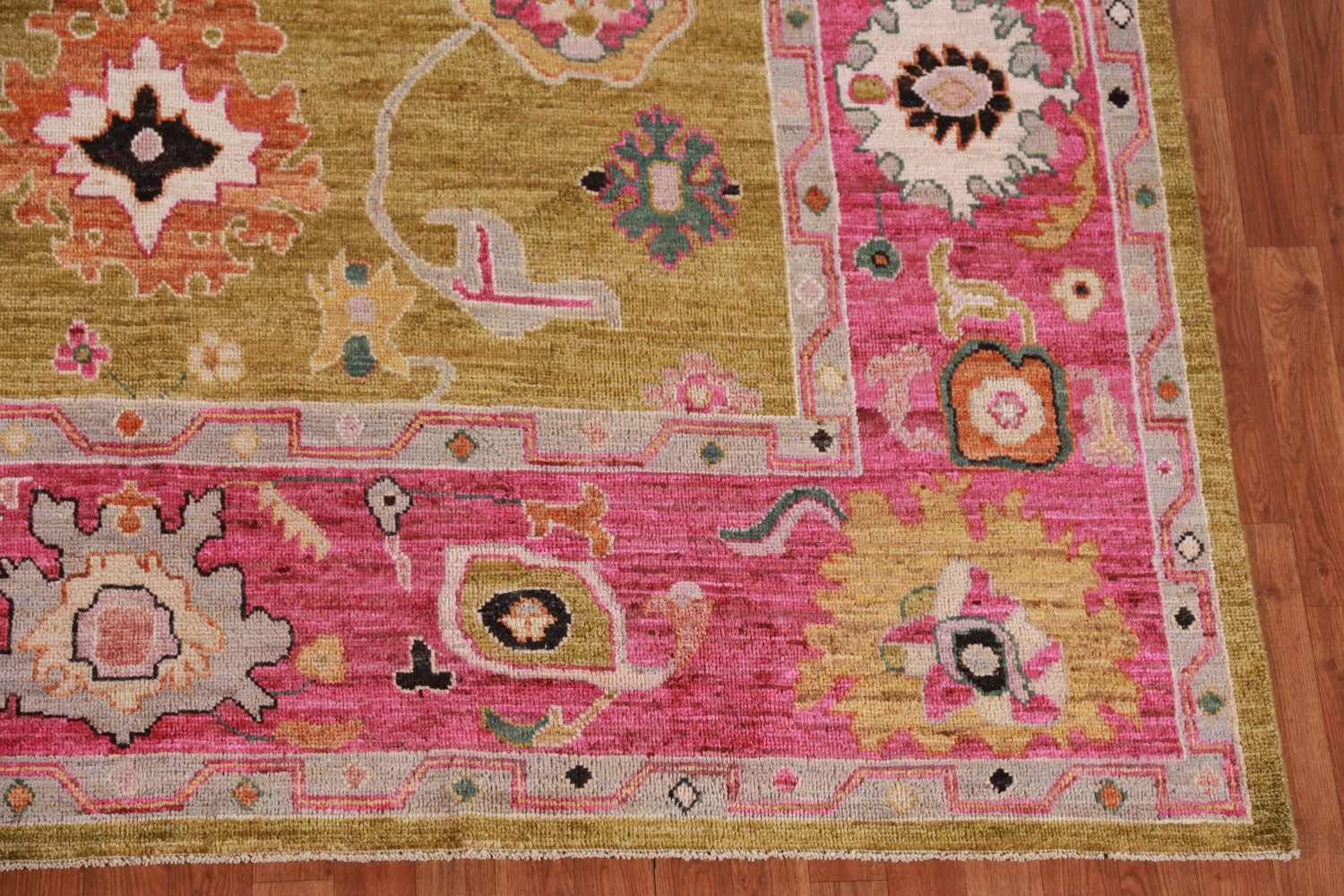 Vegetable Dye Gold Oushak Turkish Area Rug 8x10