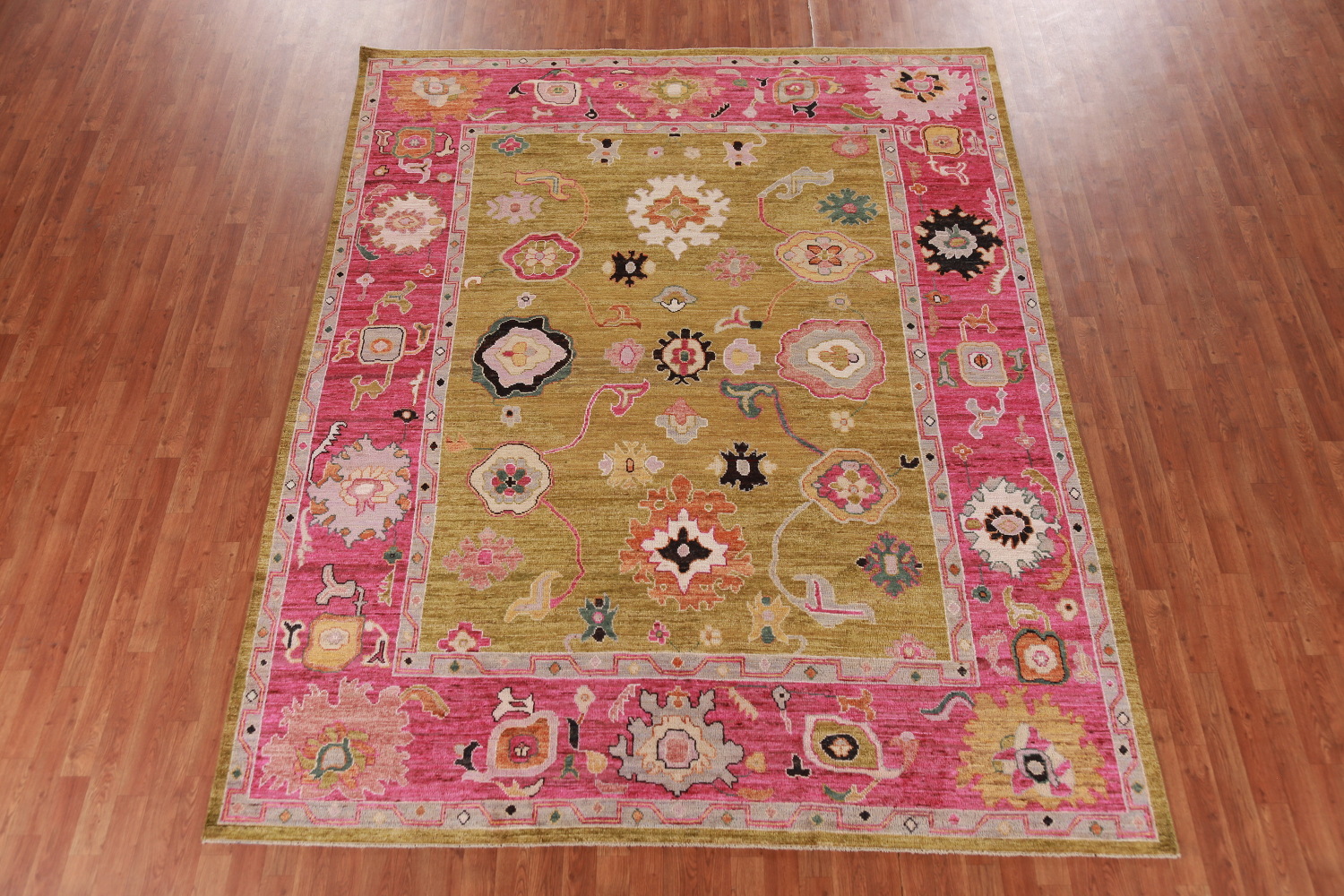 Vegetable Dye Gold Oushak Turkish Area Rug 8x10