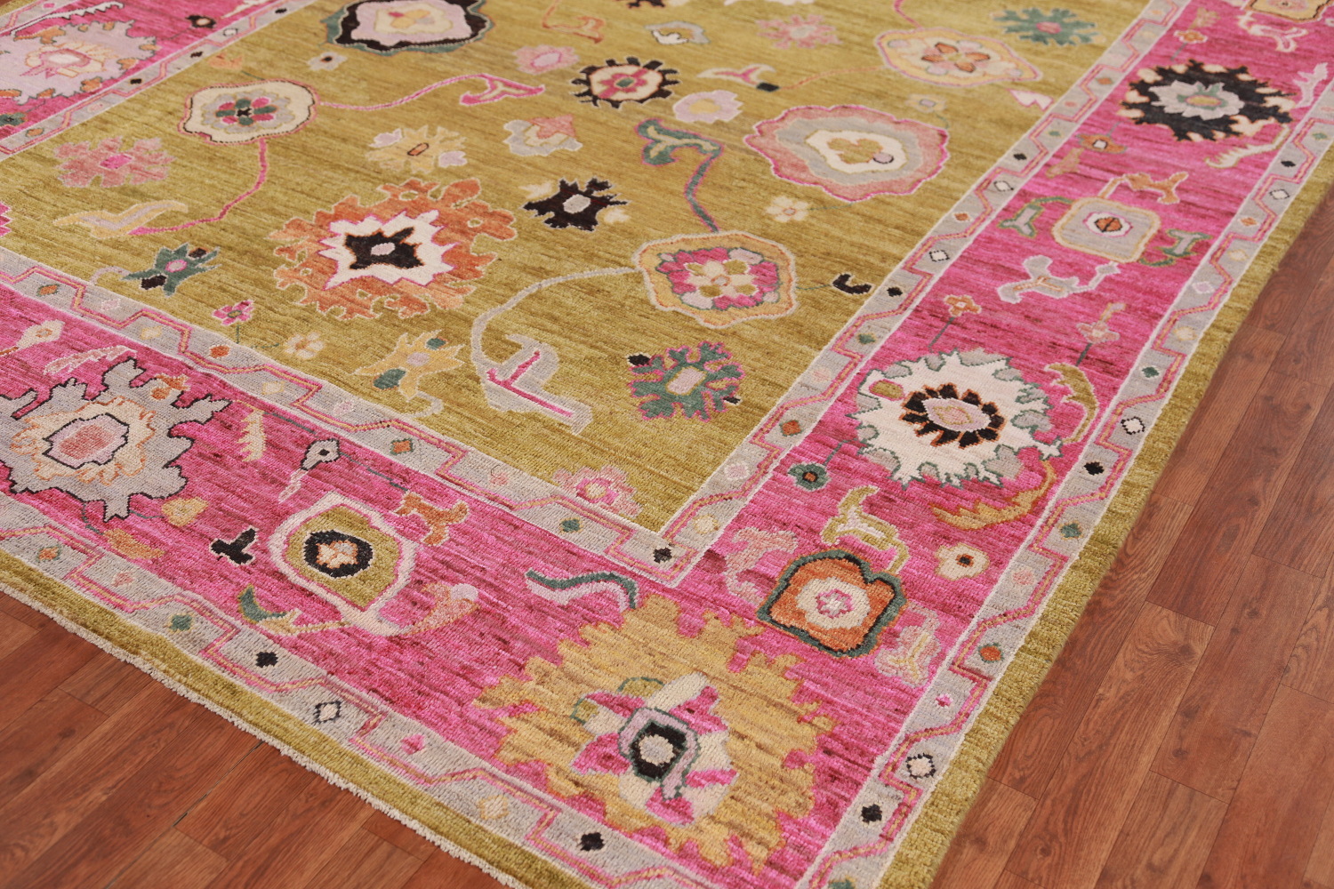 Vegetable Dye Gold Oushak Turkish Area Rug 8x10