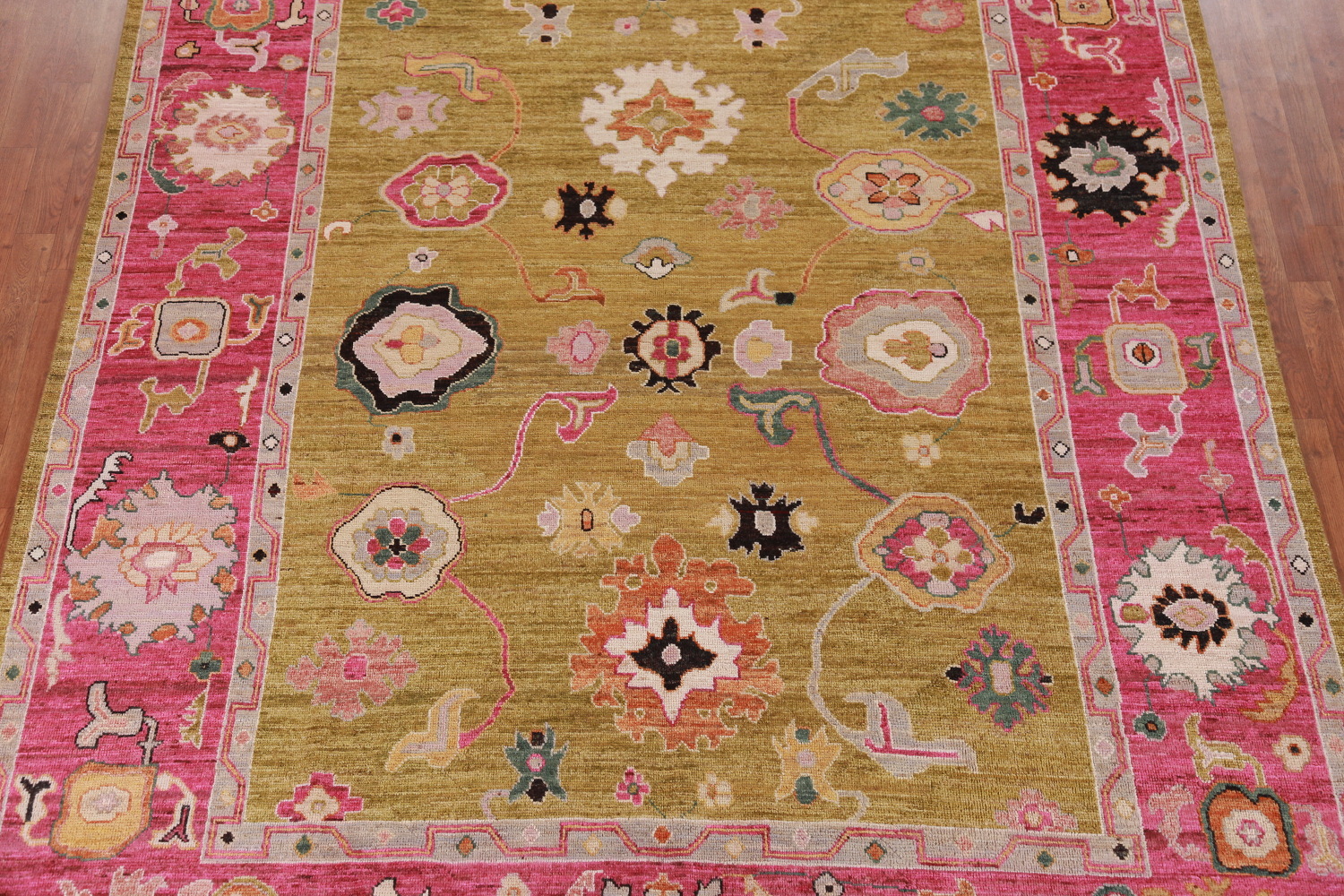 Vegetable Dye Gold Oushak Turkish Area Rug 8x10