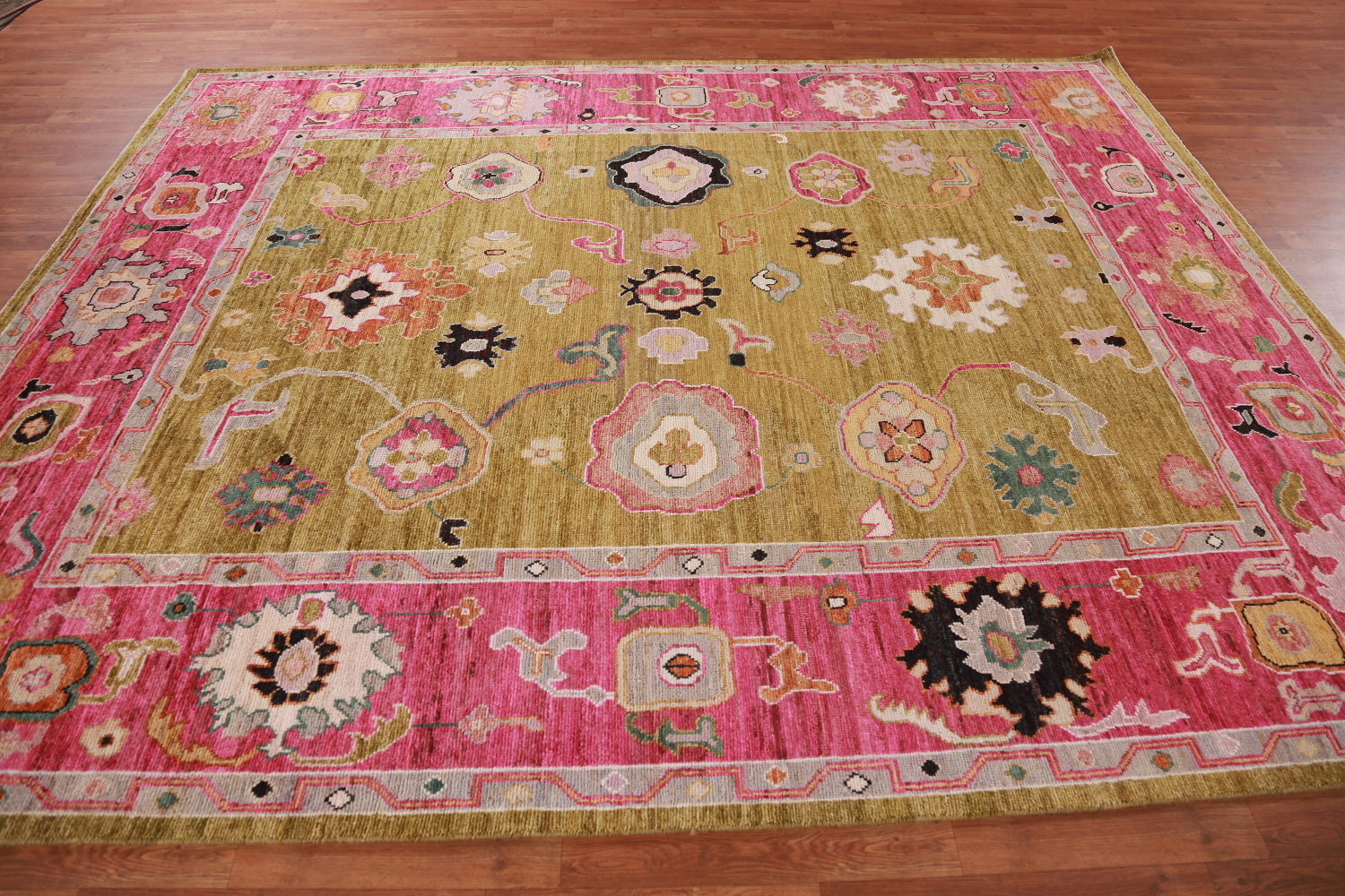 Vegetable Dye Gold Oushak Turkish Area Rug 8x10
