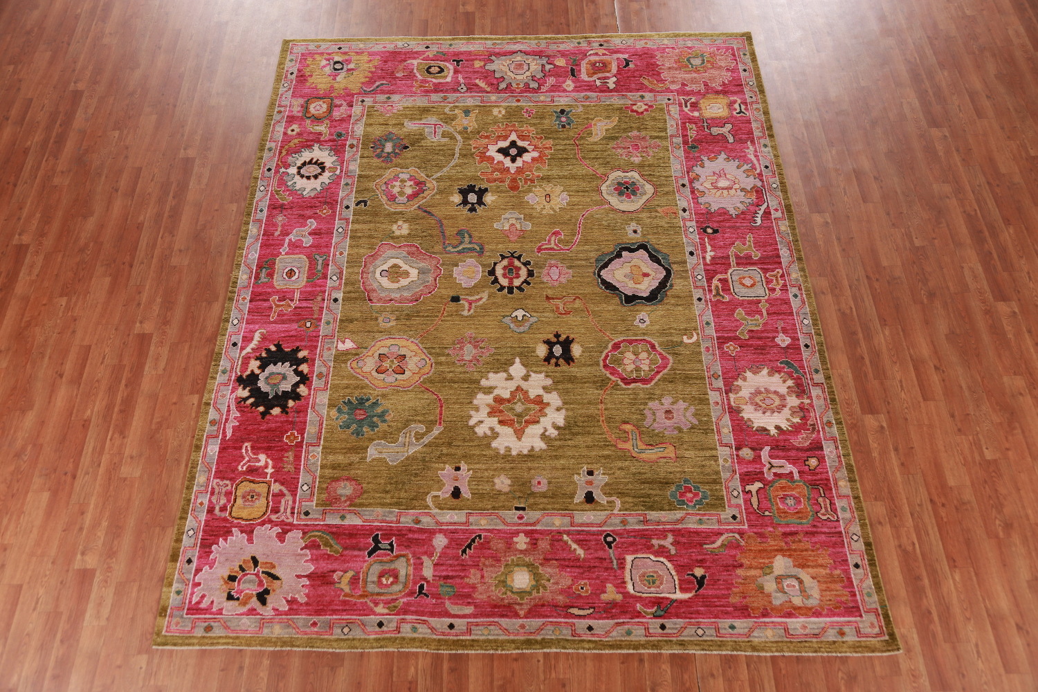 Vegetable Dye Gold Oushak Turkish Area Rug 8x10