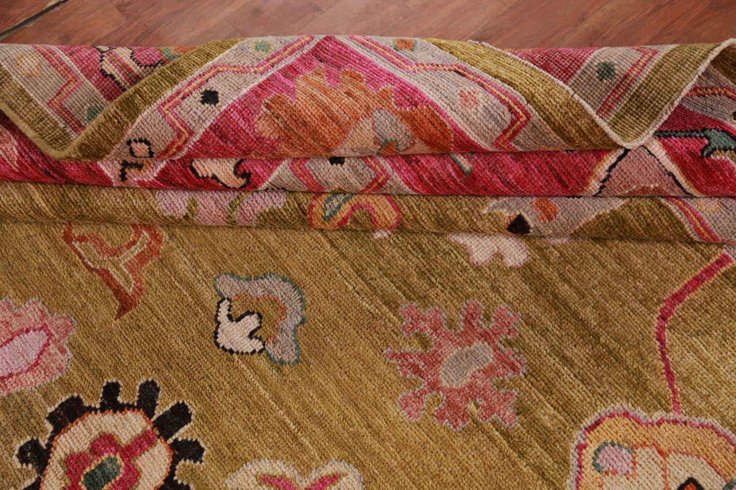 Vegetable Dye Gold Oushak Turkish Area Rug 8x10