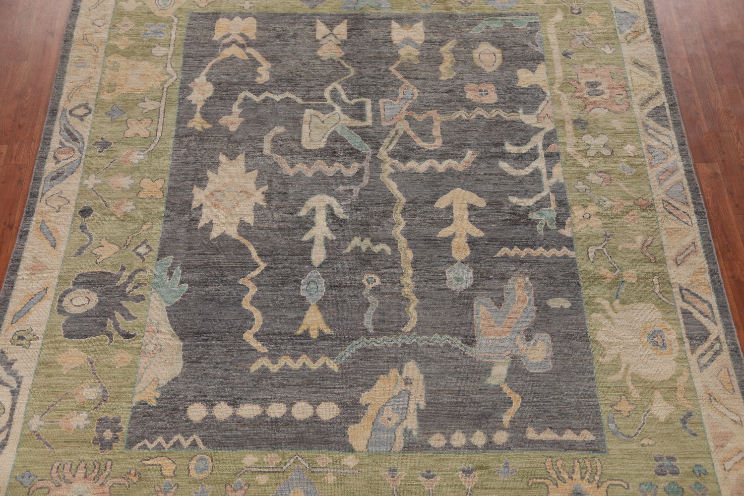 Vegetable Dye Gray Oushak Turkish Area Rug 8x10
