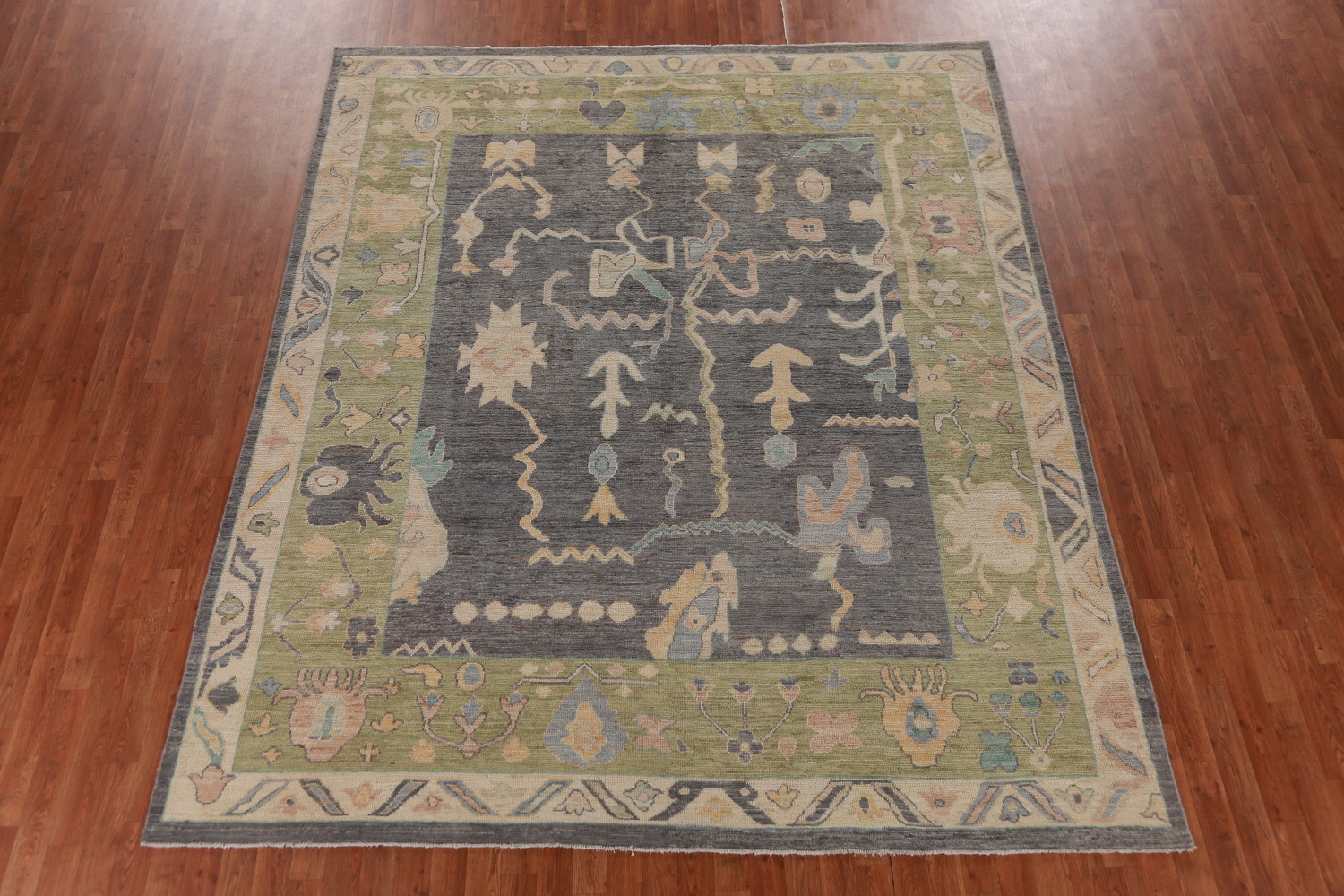 Vegetable Dye Gray Oushak Turkish Area Rug 8x10