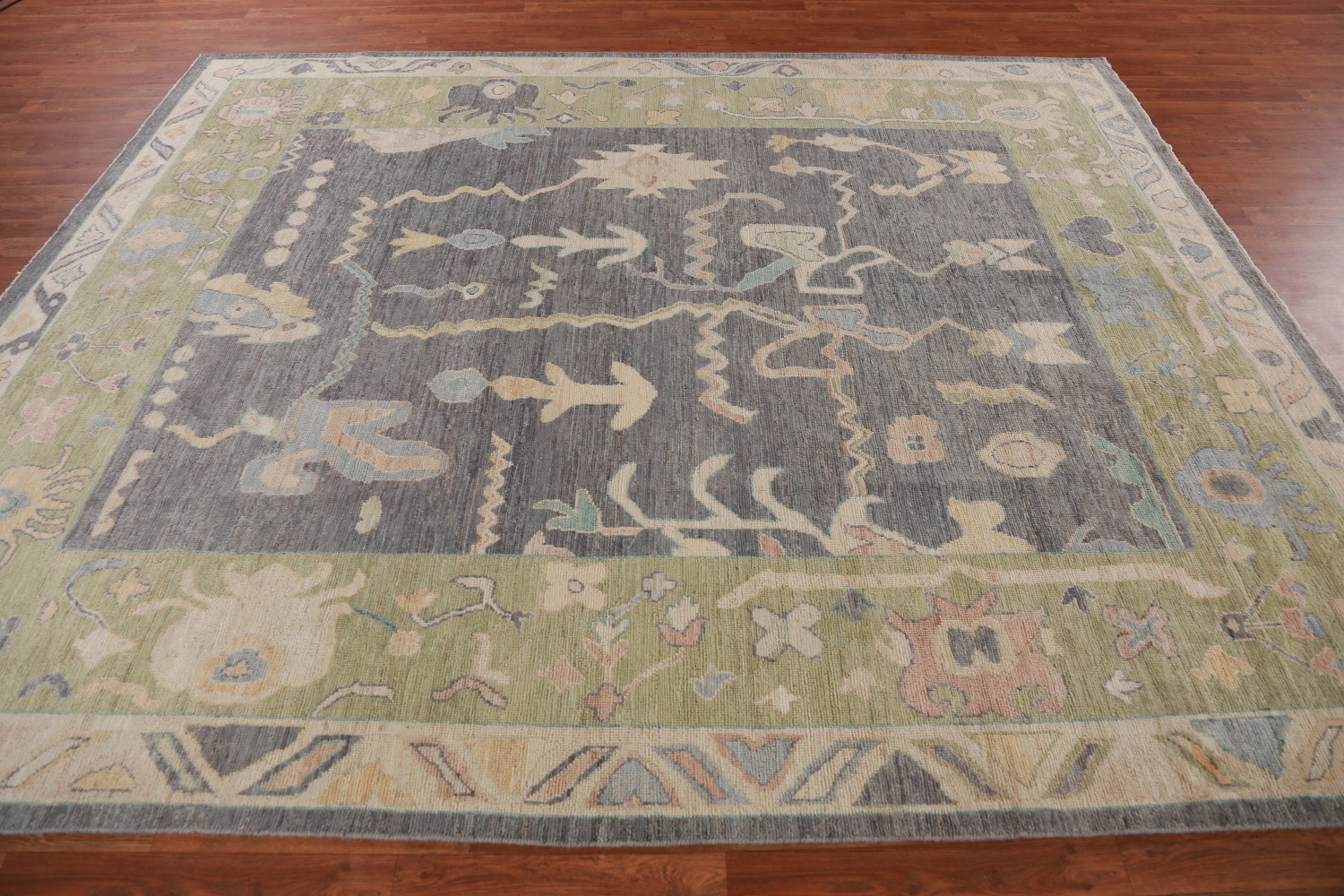 Vegetable Dye Gray Oushak Turkish Area Rug 8x10