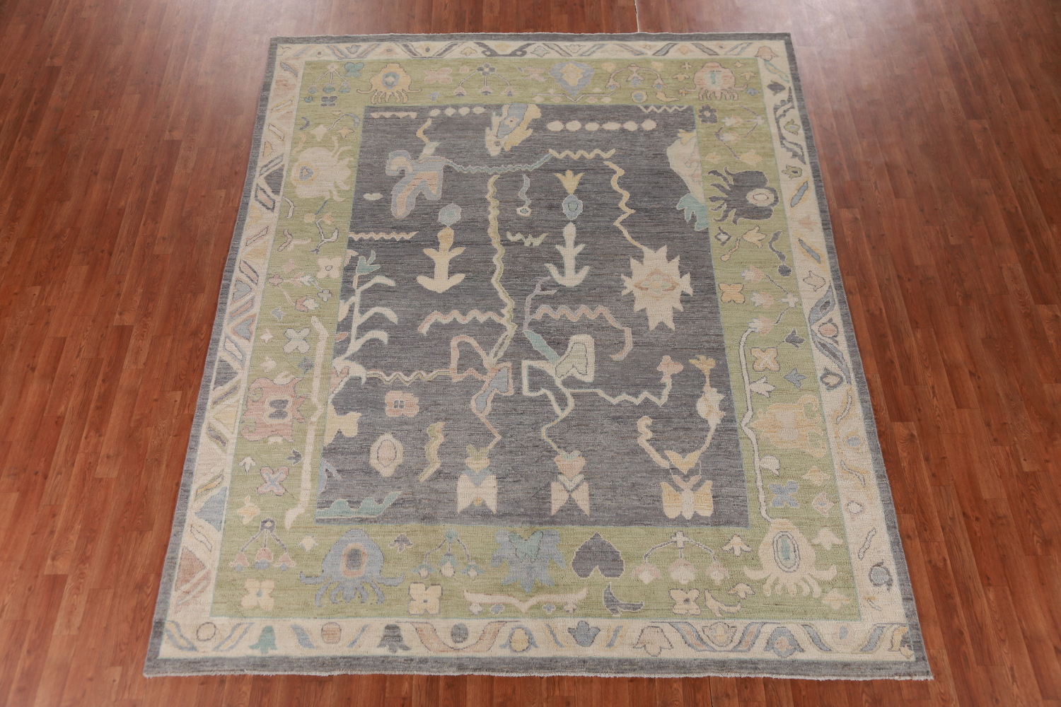 Vegetable Dye Gray Oushak Turkish Area Rug 8x10