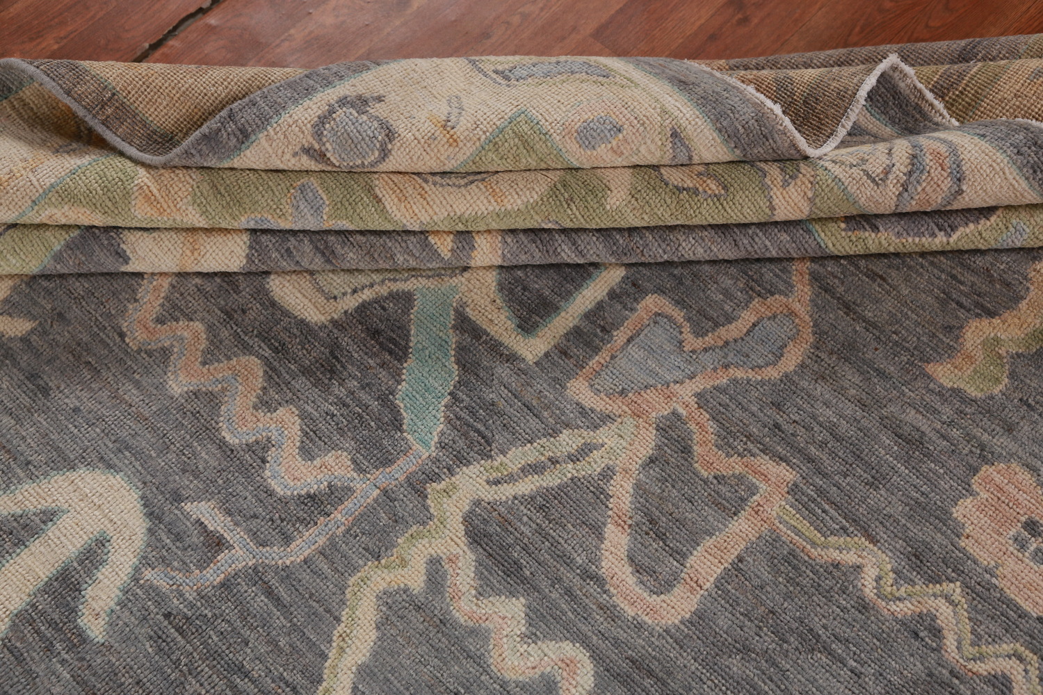 Vegetable Dye Gray Oushak Turkish Area Rug 8x10