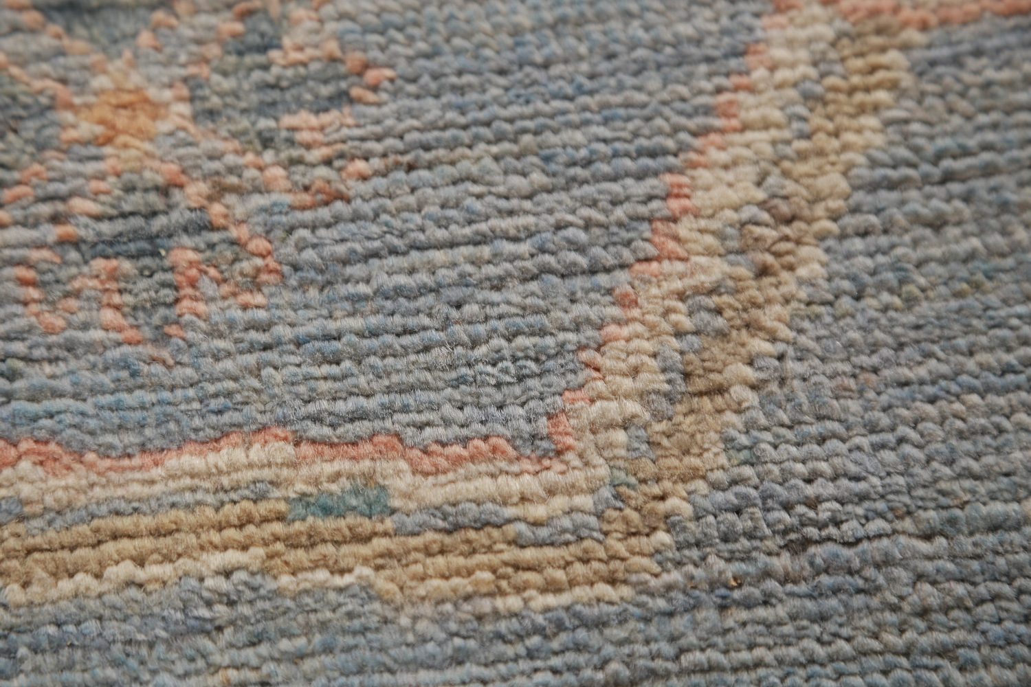 Handmade Blue Oushak Vegetable Dye Area Rug 9x12