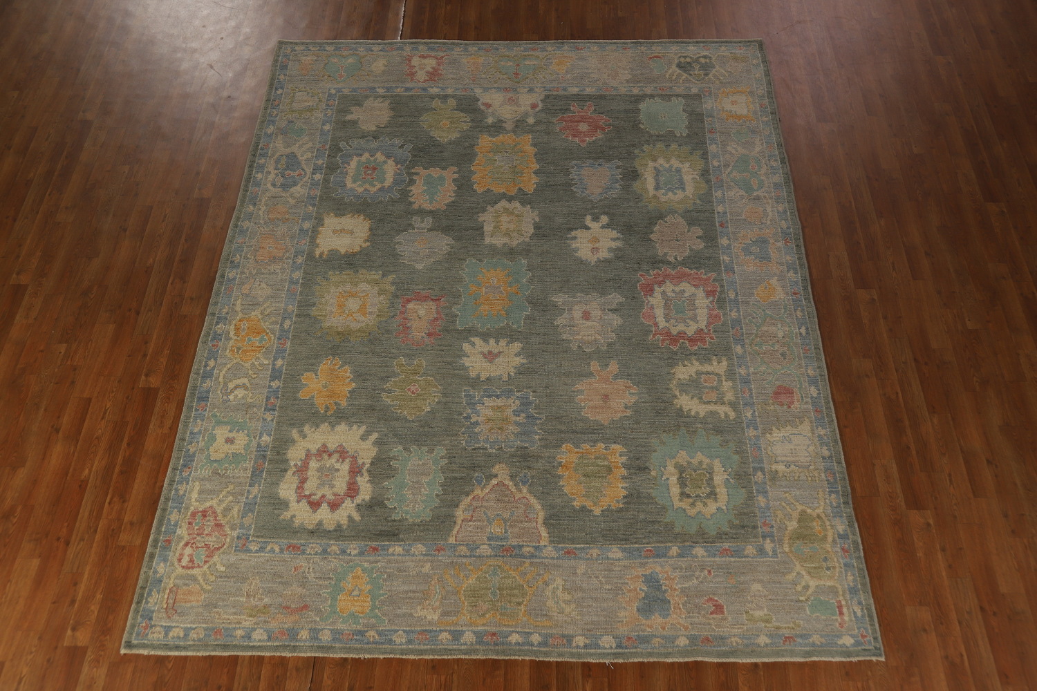 Vegetable Dye Floral Oushak Turkish Area Rug 8x10