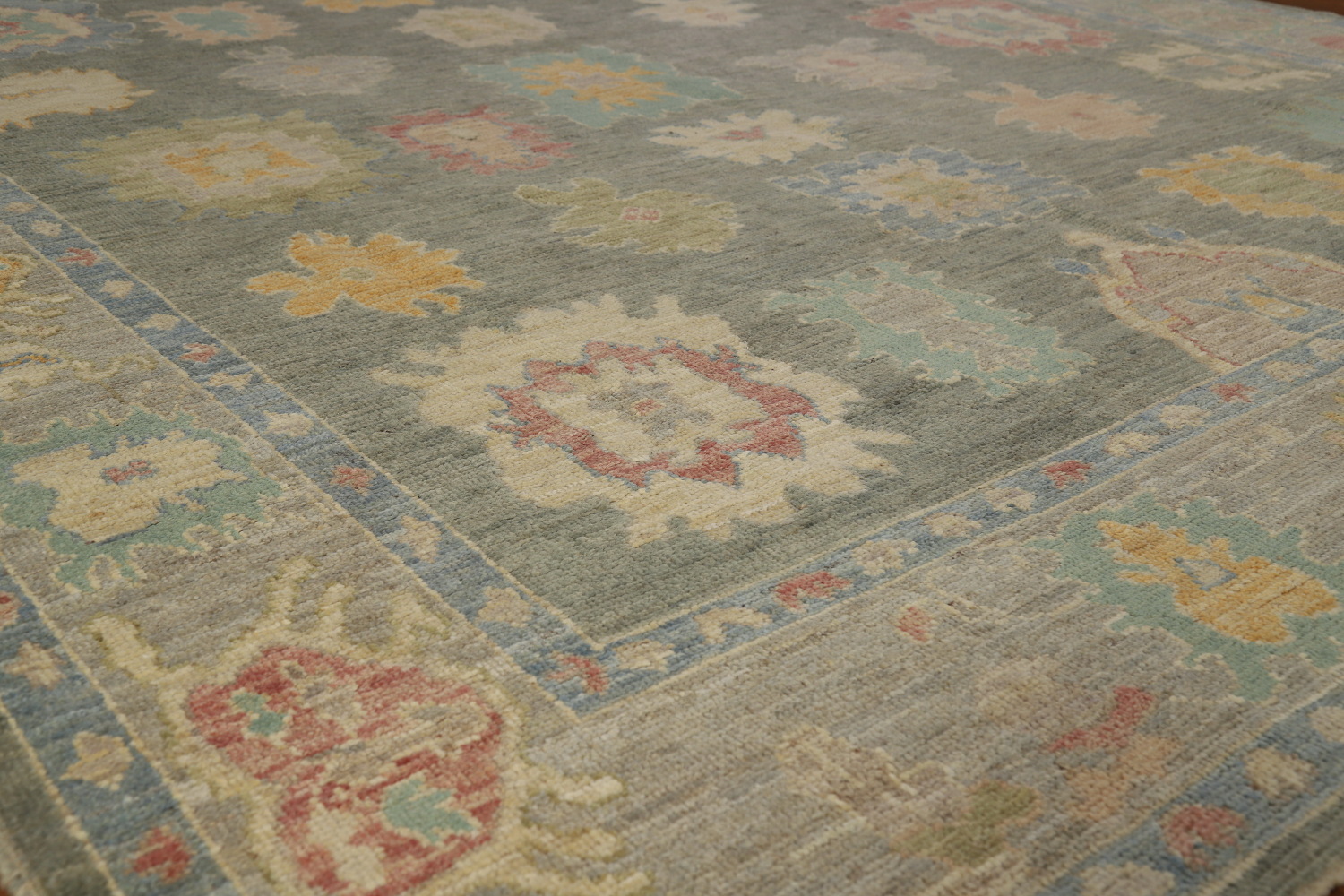 Vegetable Dye Floral Oushak Turkish Area Rug 8x10