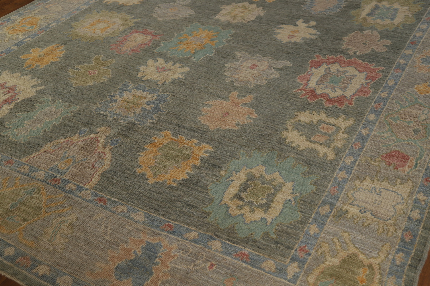 Vegetable Dye Floral Oushak Turkish Area Rug 8x10