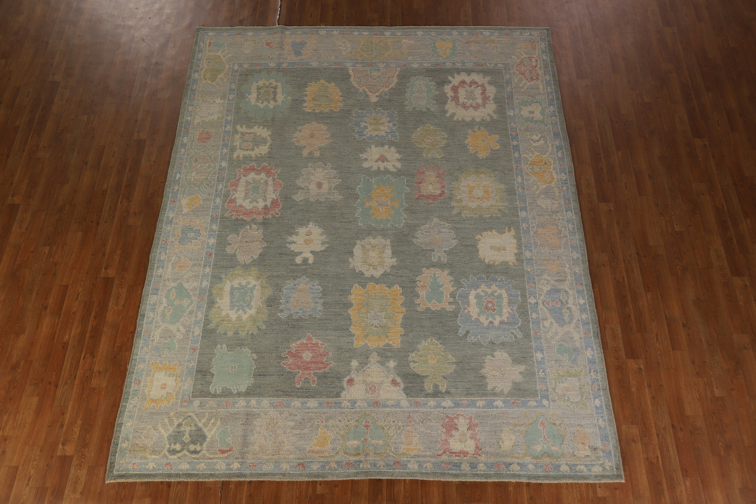 Vegetable Dye Floral Oushak Turkish Area Rug 8x10