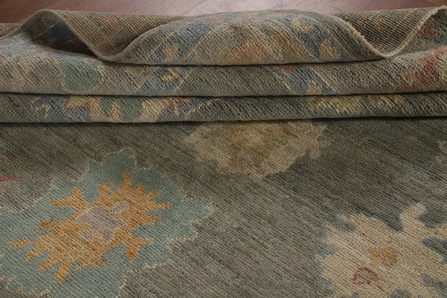 Vegetable Dye Floral Oushak Turkish Area Rug 8x10