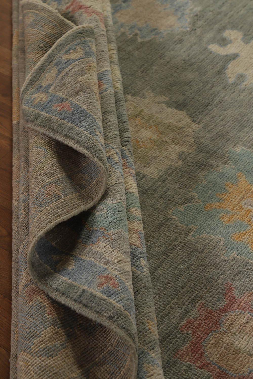 Vegetable Dye Floral Oushak Turkish Area Rug 8x10