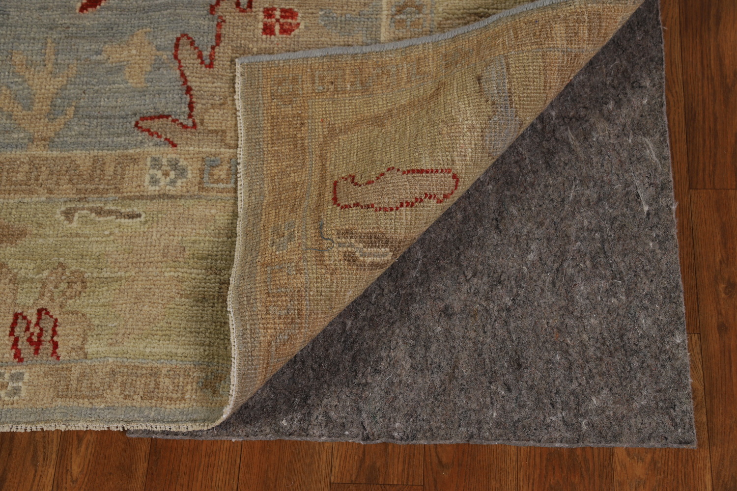 Blue Gray Handmade Oushak Vegetable Dye Area Rug 6x9