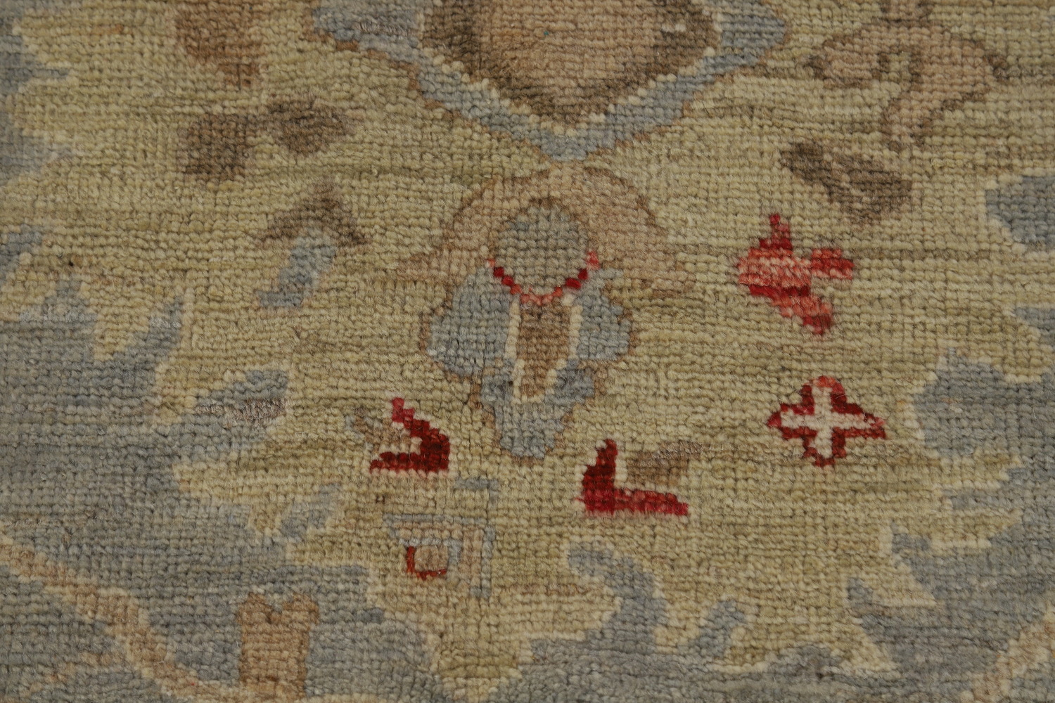 Blue Gray Handmade Oushak Vegetable Dye Area Rug 6x9