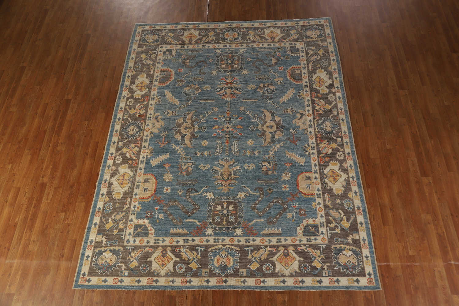 Handmade Blue Oushak Vegetable Dye Area Rug 8x10