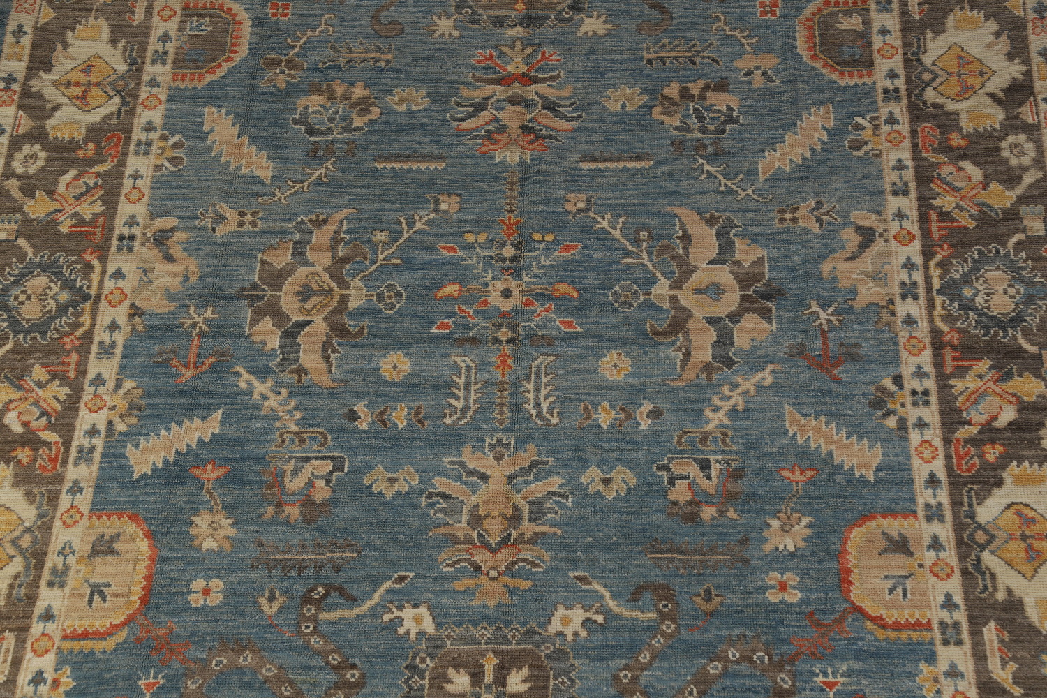 Handmade Blue Oushak Vegetable Dye Area Rug 8x10