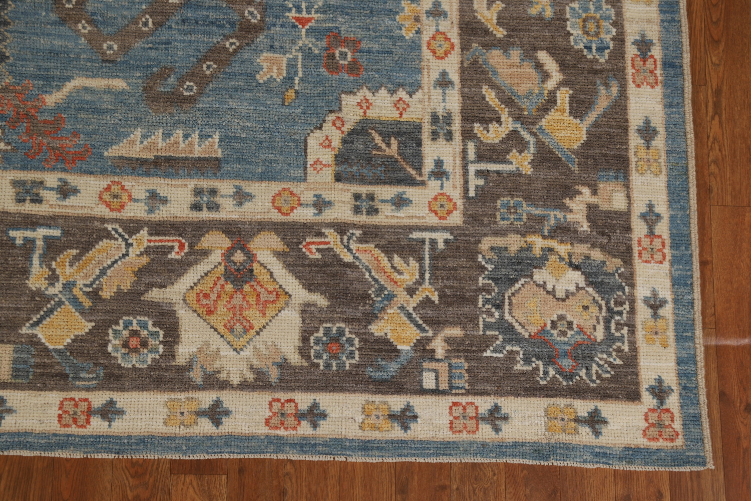 Handmade Blue Oushak Vegetable Dye Area Rug 8x10