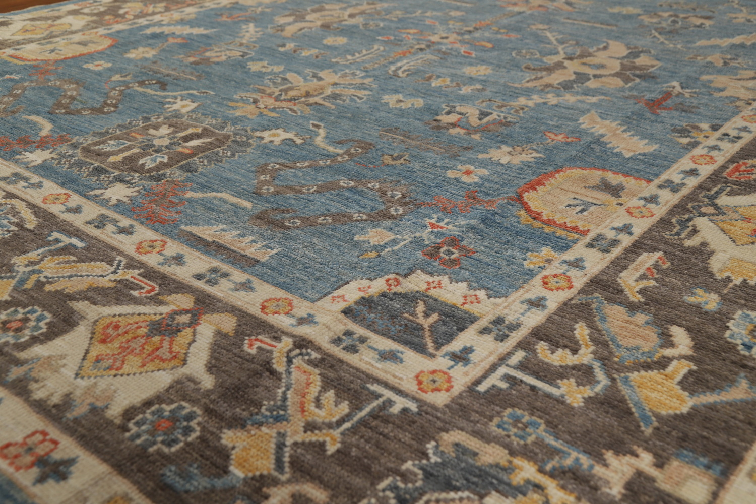Handmade Blue Oushak Vegetable Dye Area Rug 8x10