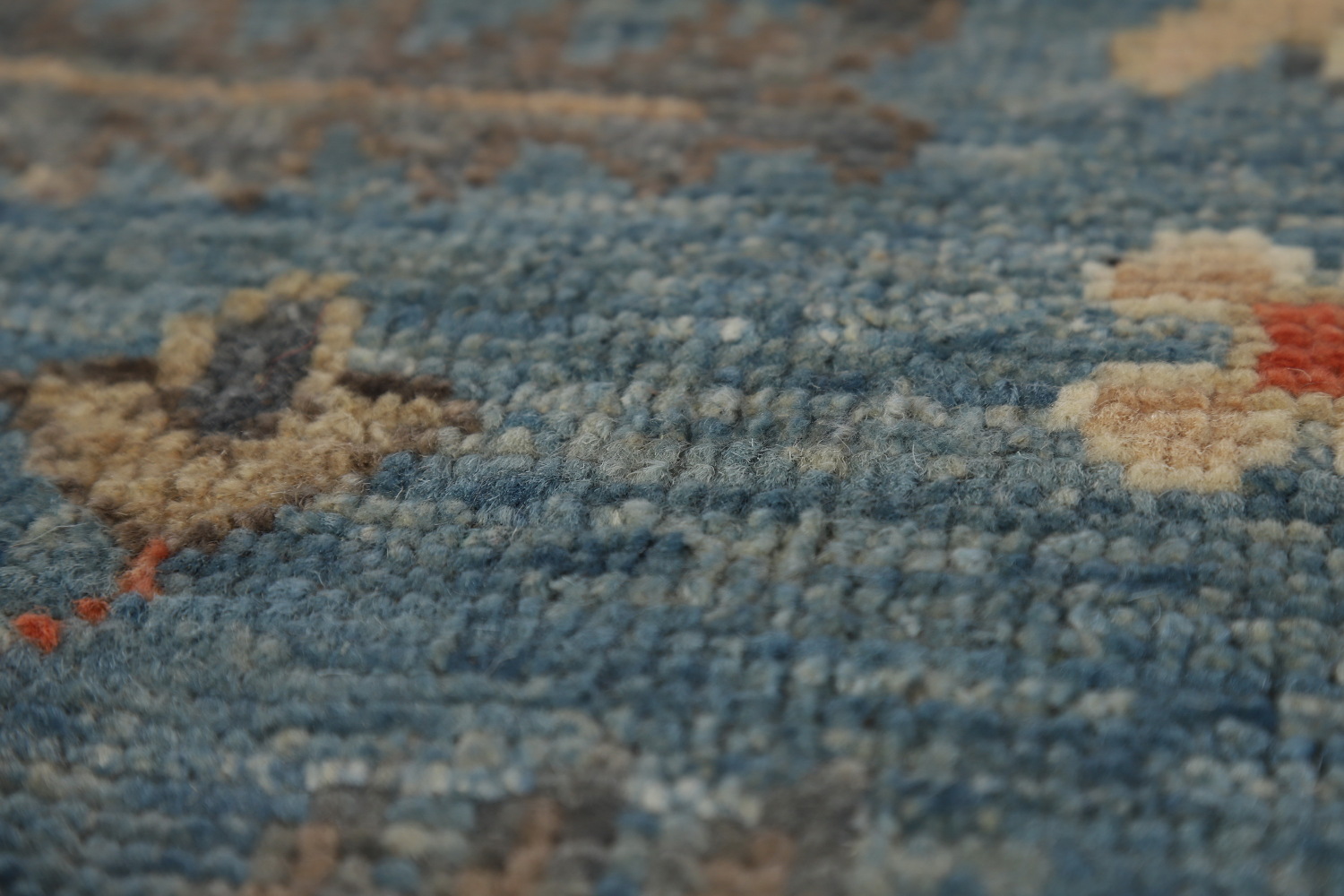 Handmade Blue Oushak Vegetable Dye Area Rug 8x10