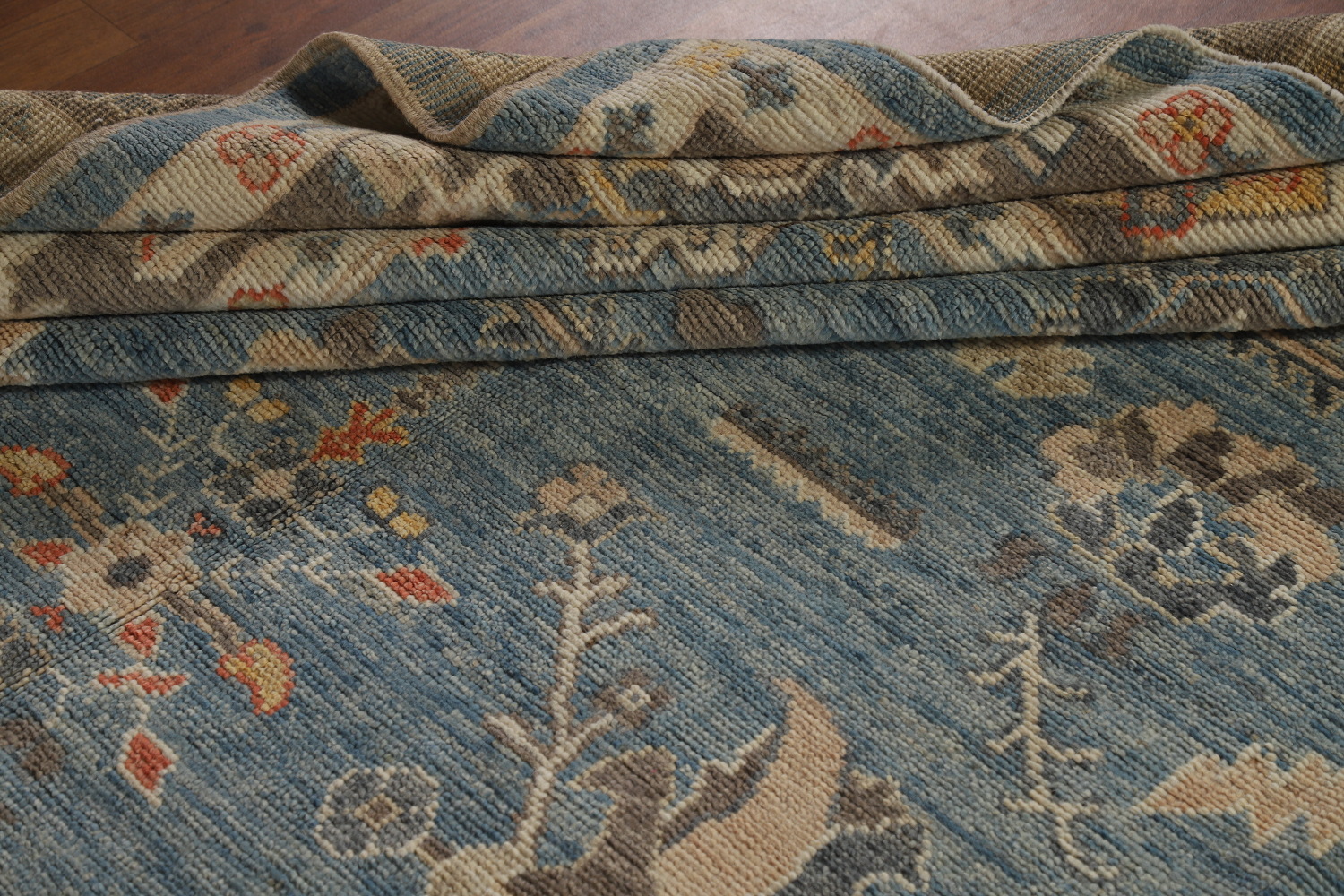 Handmade Blue Oushak Vegetable Dye Area Rug 8x10