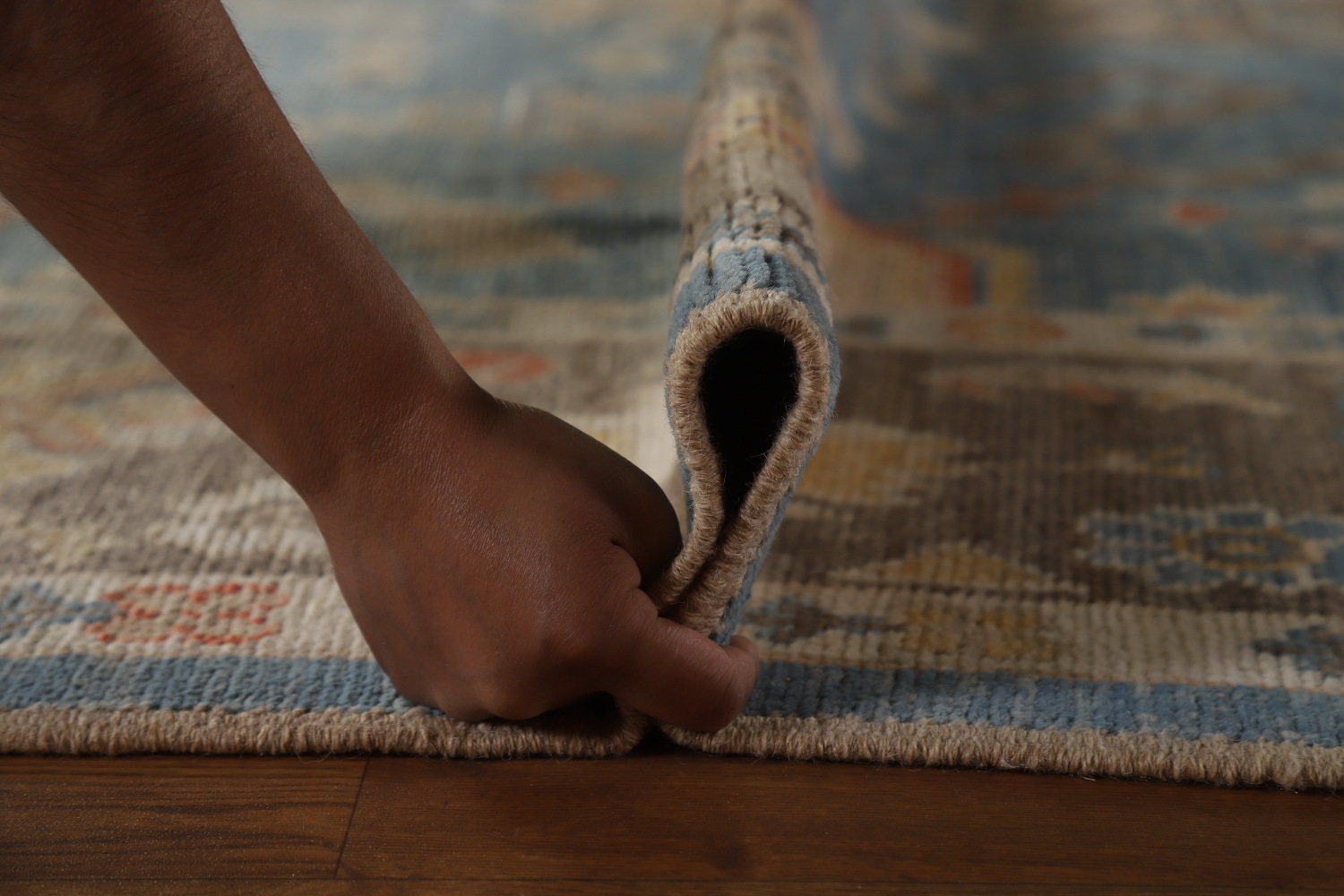 Handmade Blue Oushak Vegetable Dye Area Rug 8x10