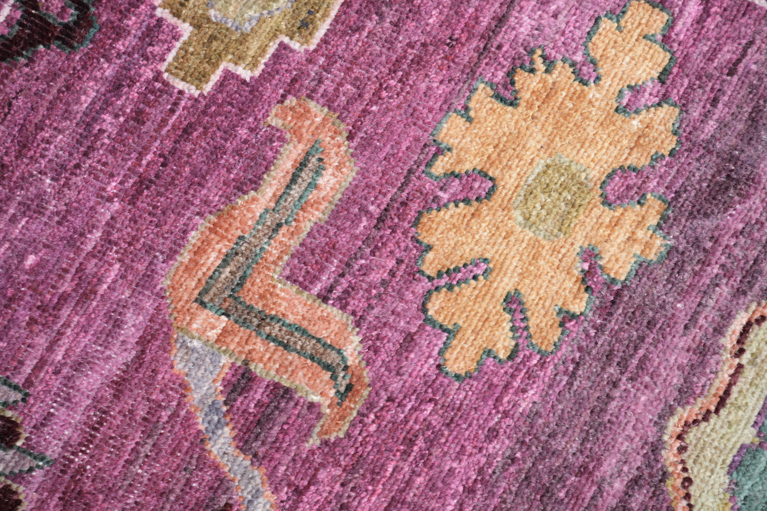 Vegetable Dye Pink Pastel Oushak Turkish Area Rug 9x12