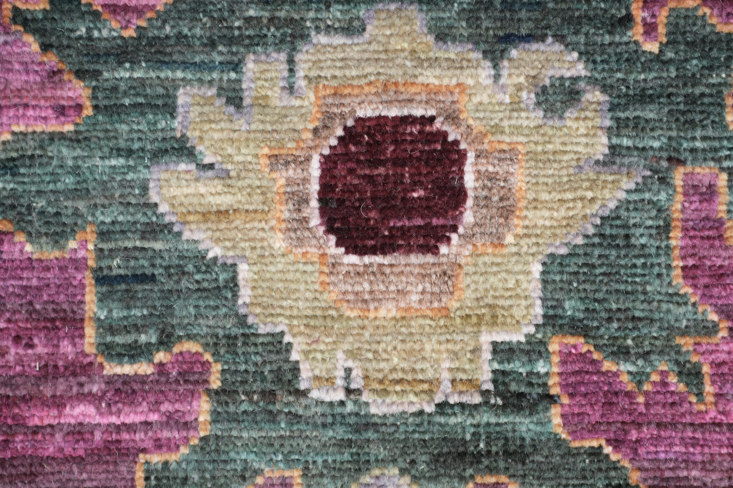 Vegetable Dye Pink Pastel Oushak Turkish Area Rug 9x12