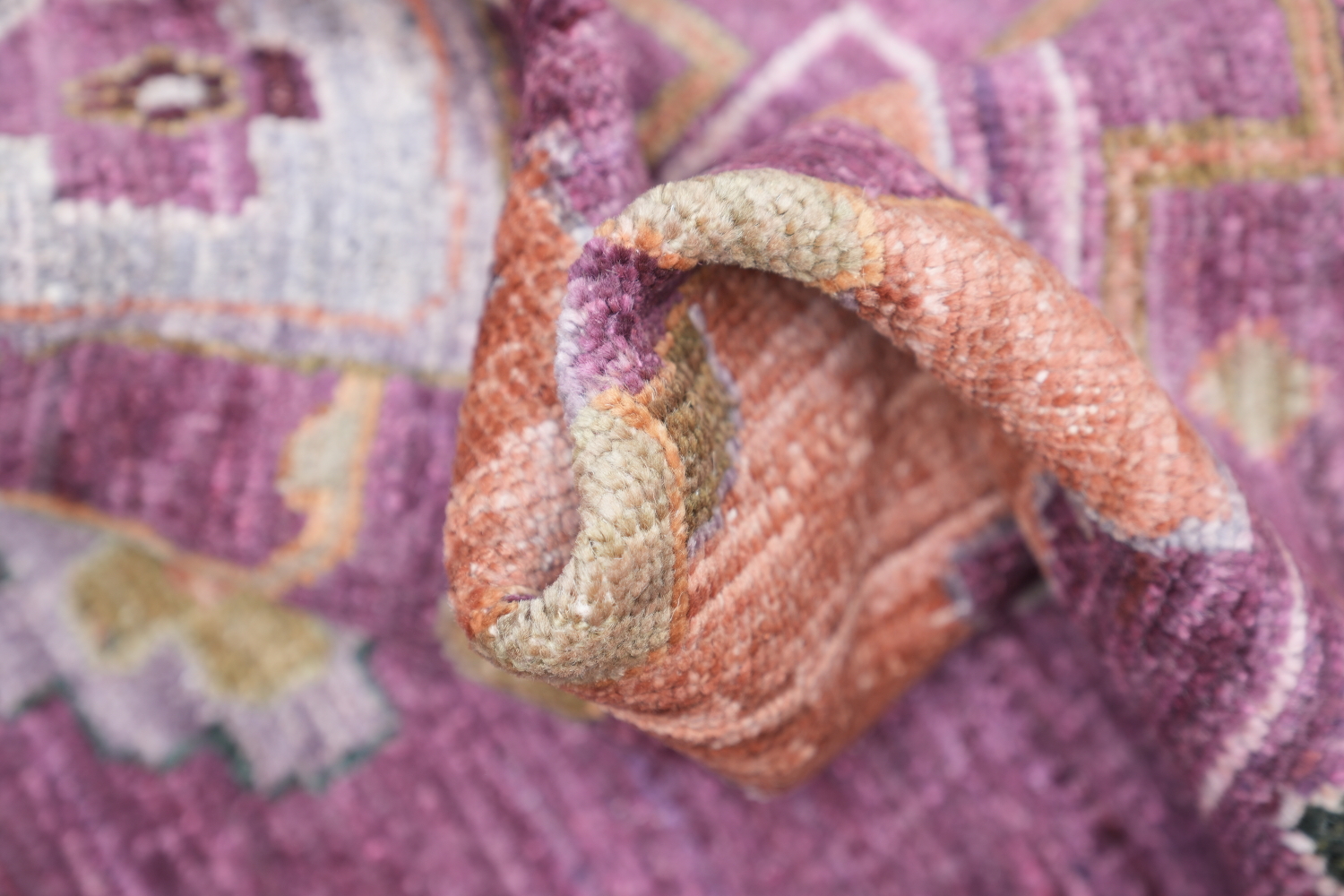 Vegetable Dye Pink Pastel Oushak Turkish Area Rug 9x12