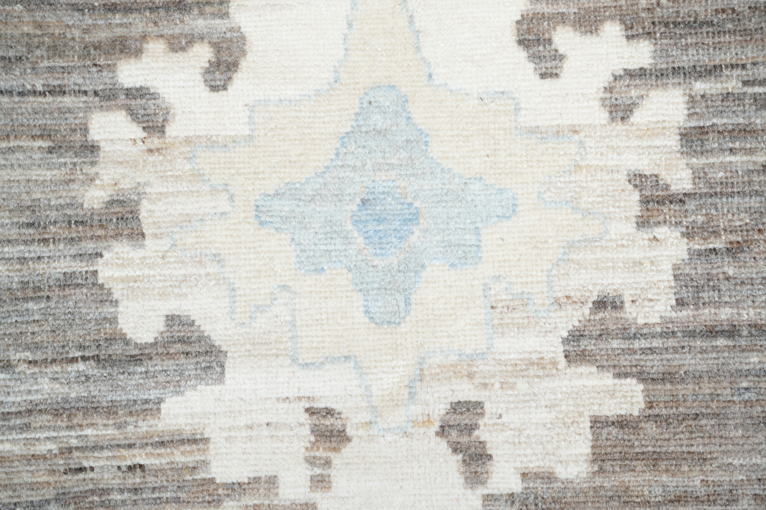 Vegetable Dye Brown and Blue Oushak Turkish Area Rug 9x12