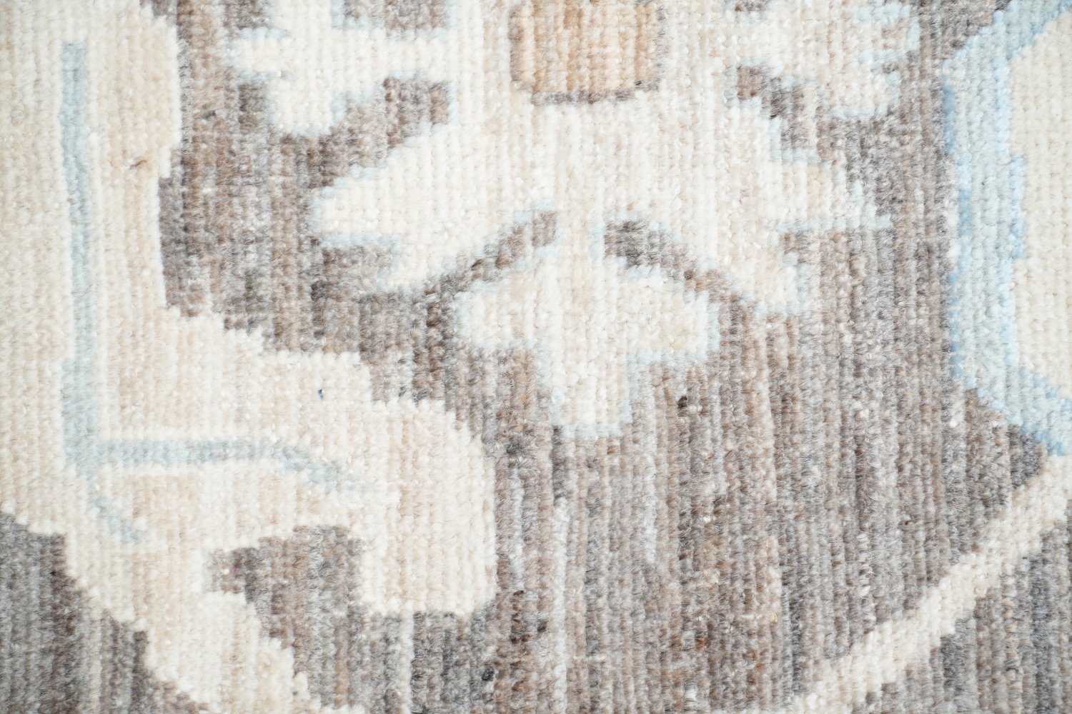 Vegetable Dye Brown and Blue Oushak Turkish Area Rug 9x12