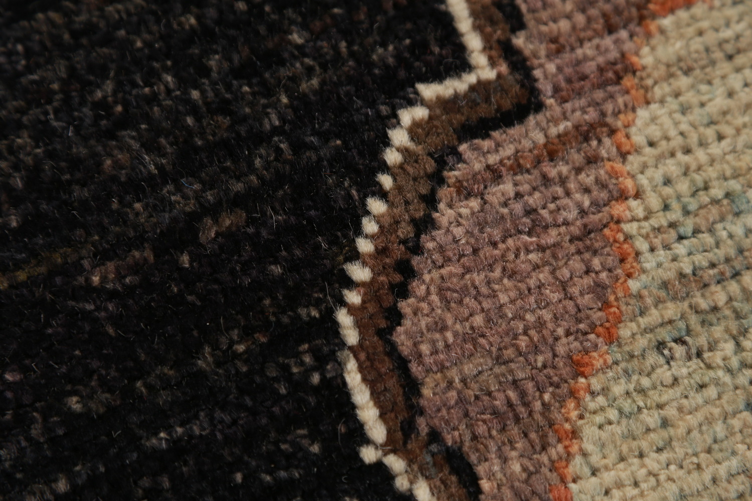 Black Floral Oushak Vegetable Dye Area Rug 9x12
