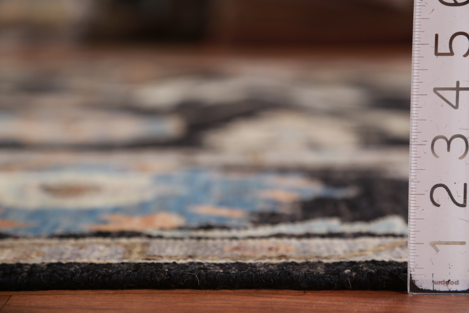 Black Floral Oushak Vegetable Dye Area Rug 9x12