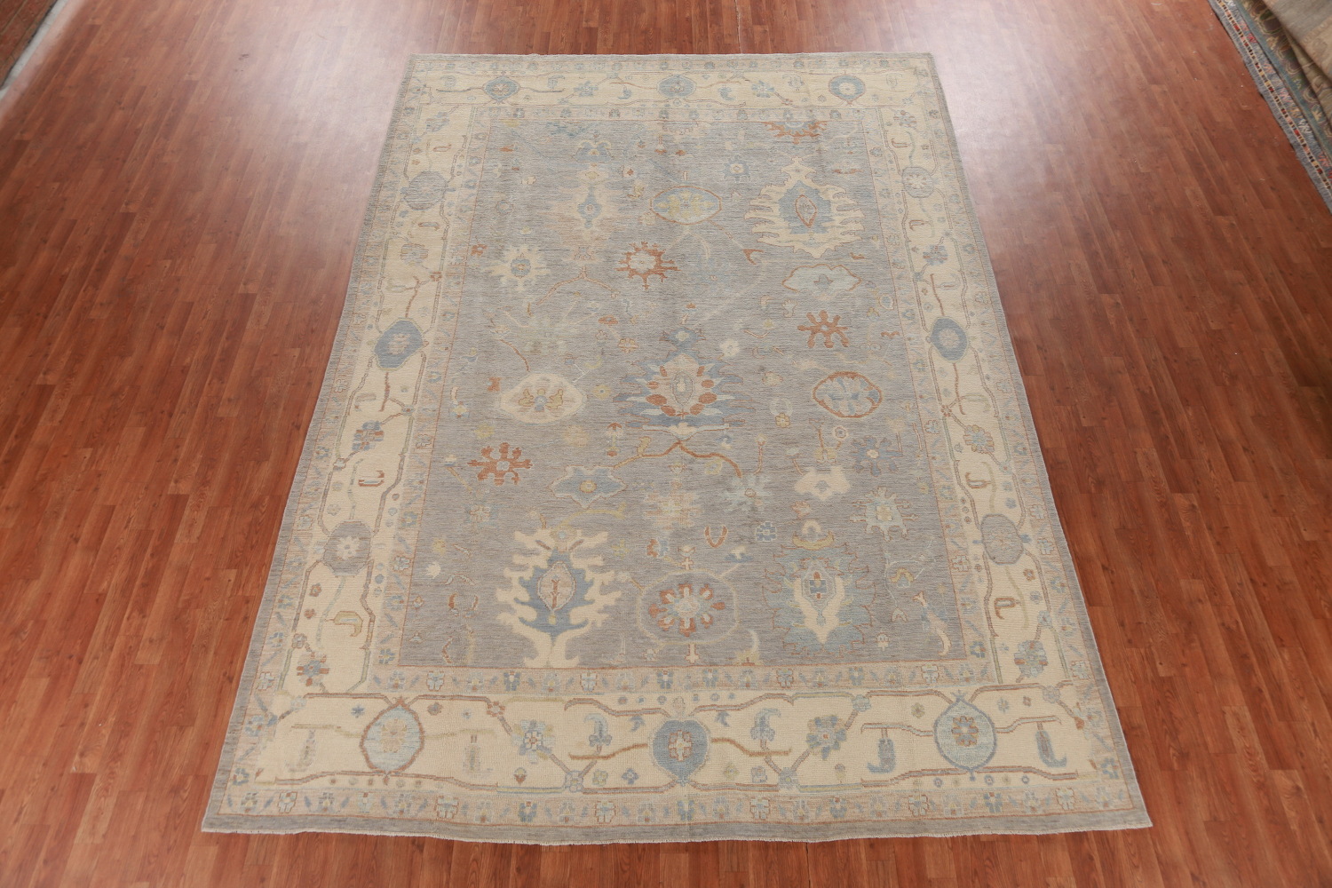 Vegetable Dye Floral Oushak Turkish Area Rug 9x13