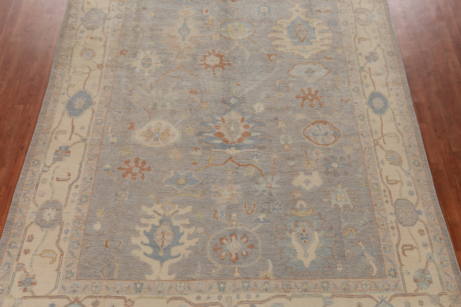 Vegetable Dye Floral Oushak Turkish Area Rug 9x13